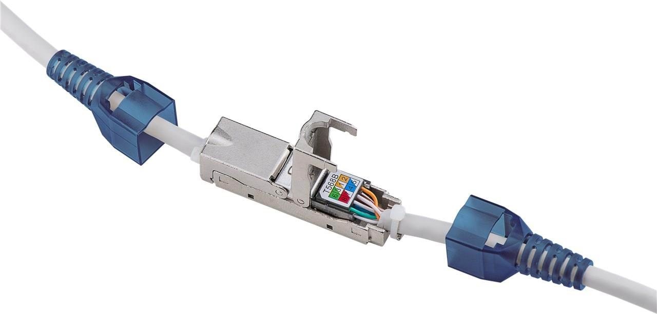 Pro toolless cable connector CAT 6A STP shielded - Sølv Netværkskabel 4040849795794