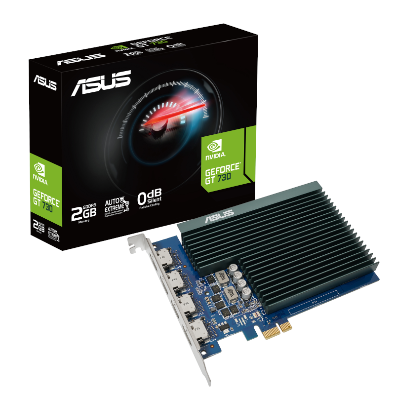 ASUS GeForce GT 730 Silent - 2GB GDDR5 RAM - Grafikkort Grafikkort 90YV0H20-M0NA00