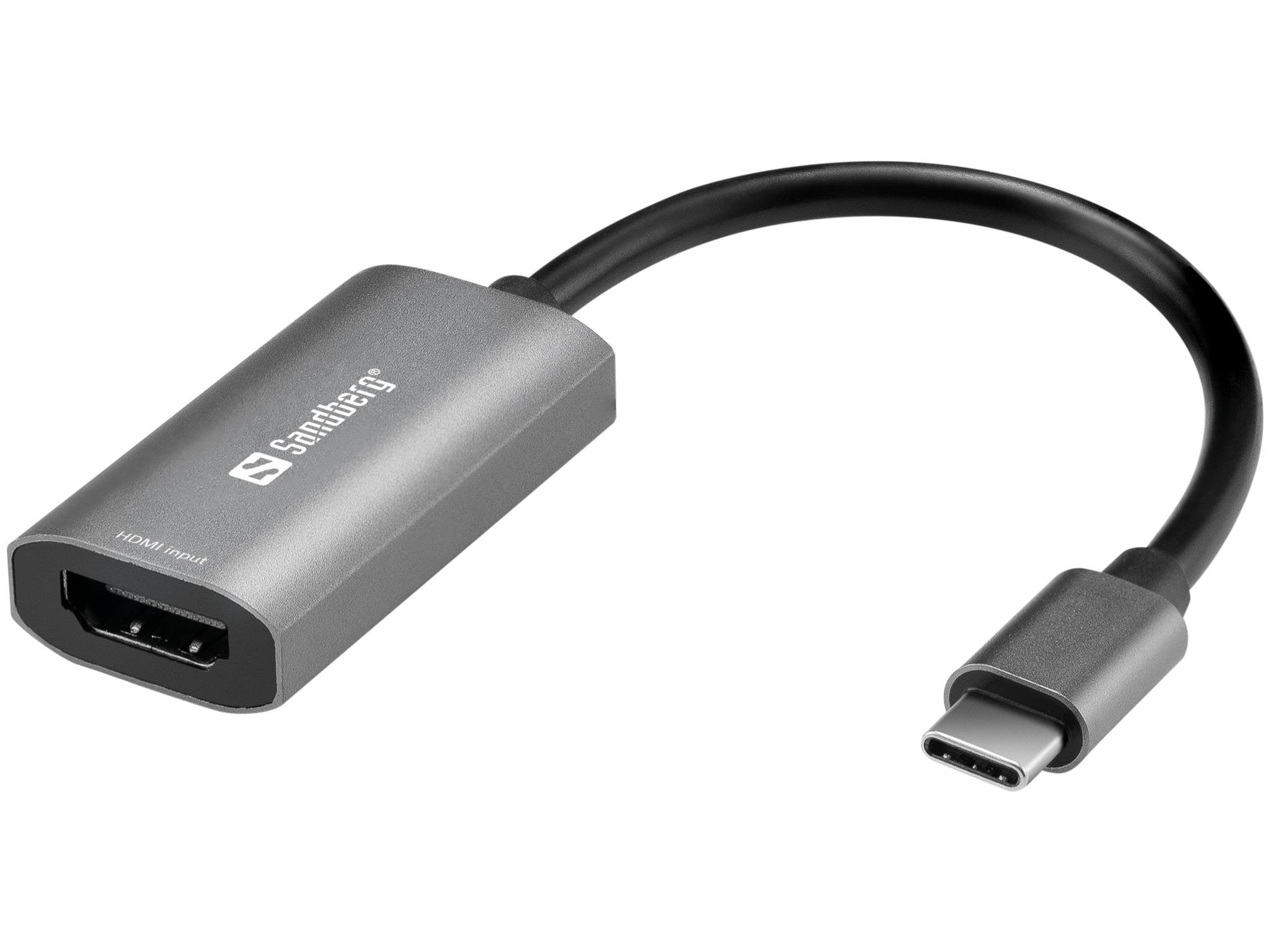 Sandberg USB-C to HDMI Capture Link Skærmkabel Grå 136-36
