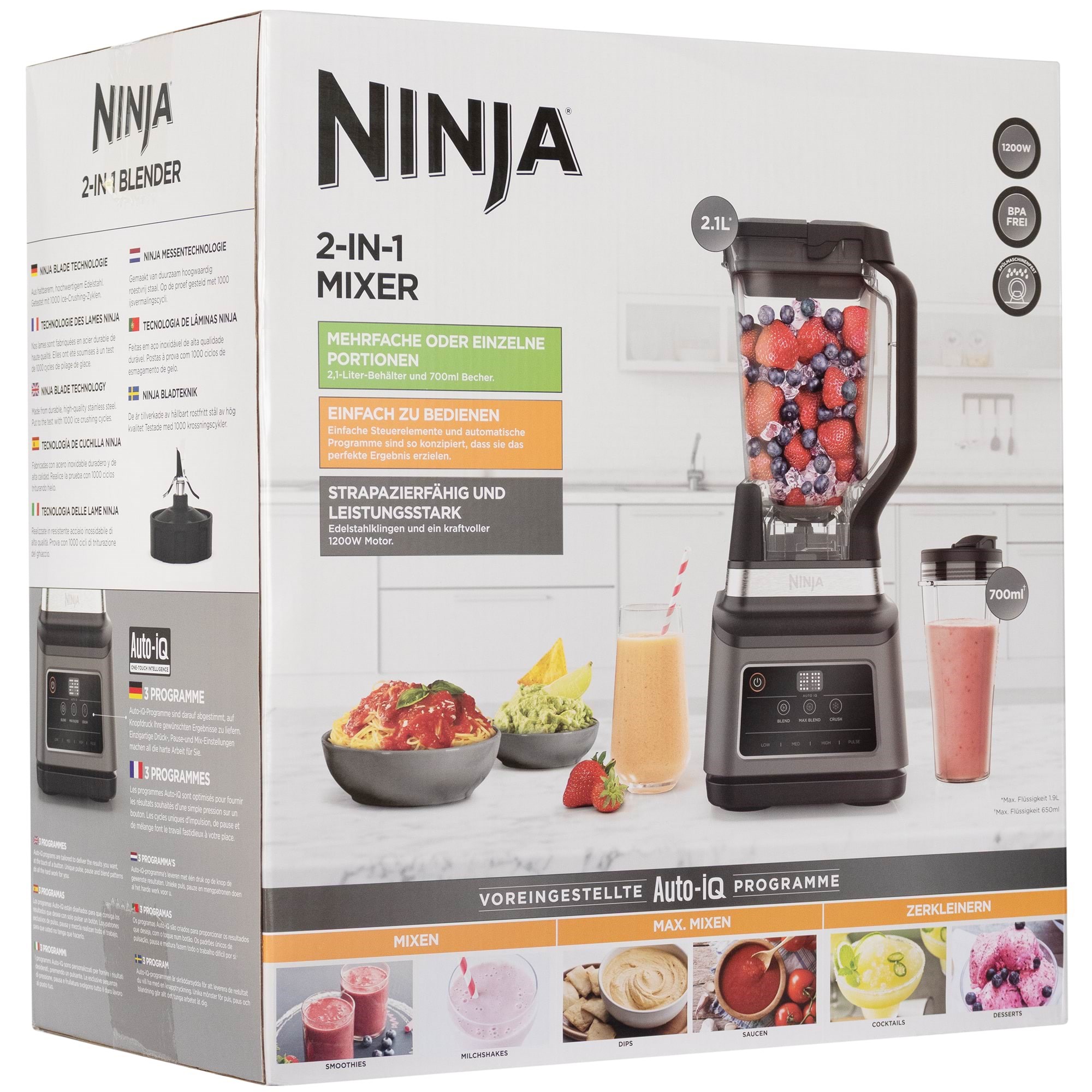 Ninja Blender Blender (BN750EU) 2-in-1 with Auto IQ - 1200 W