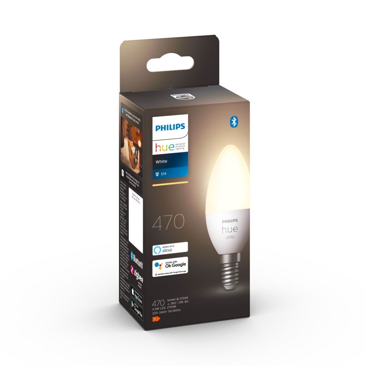 Philips Hue White E14 B39 Kertepære - 1-Pak Smart Home 929003021101