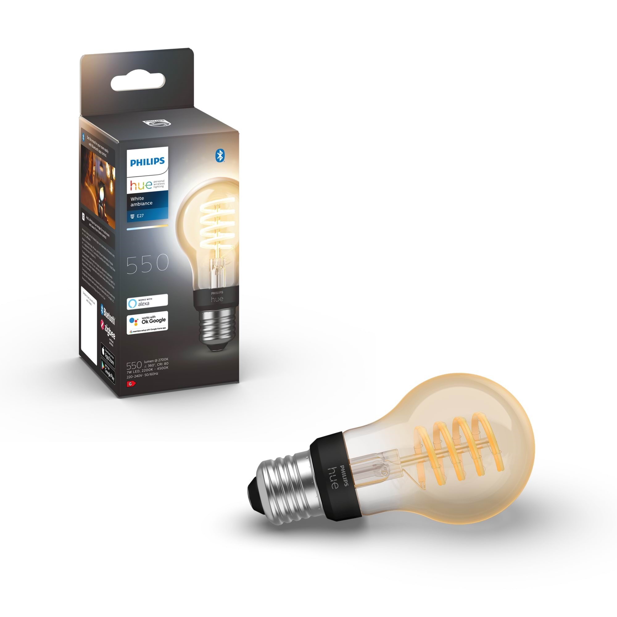 Philips Hue White Ambiance Filament A60 E27 Standard, 1-Pak Smart Home 929002477501