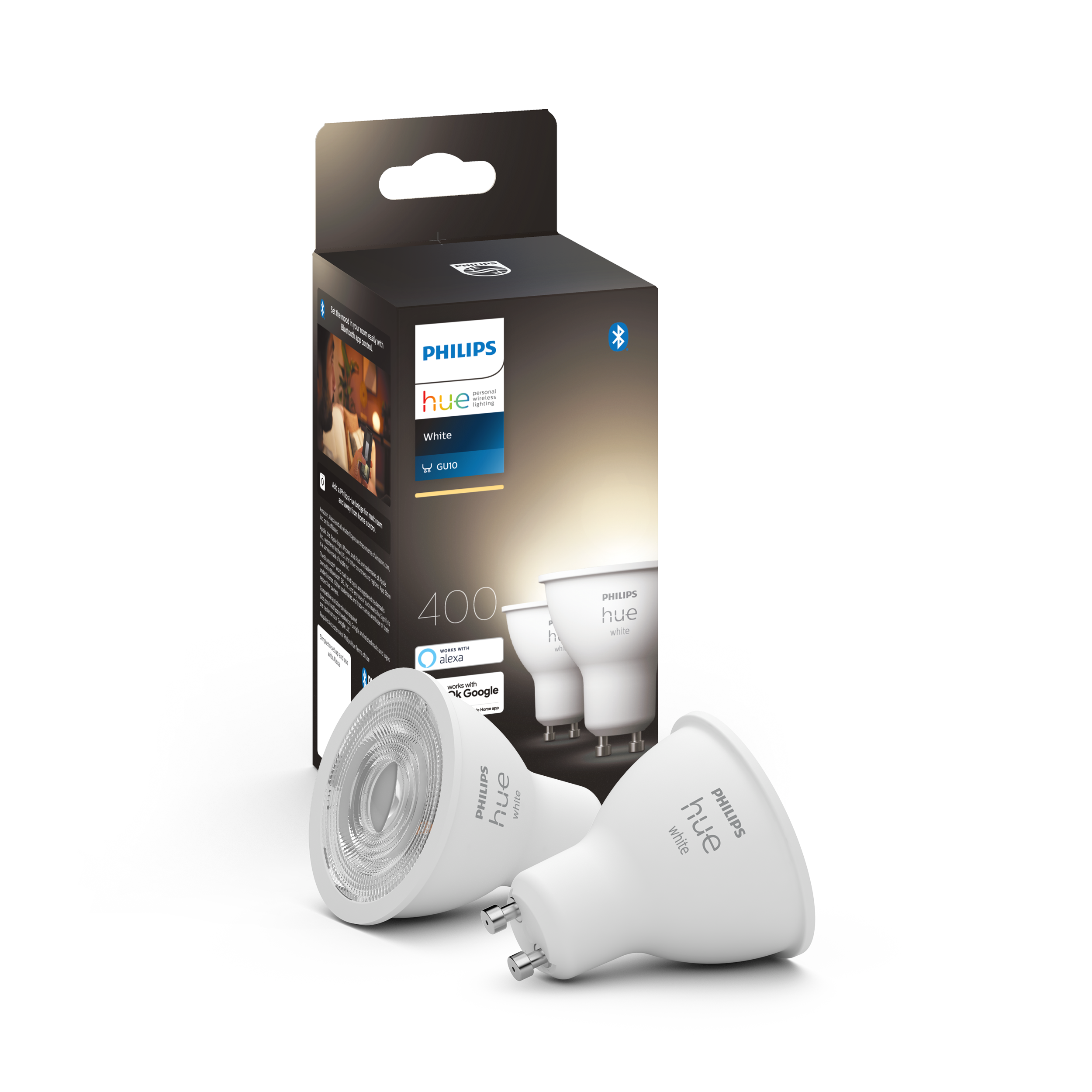 Philips Hue White GU10 intelligent pære (2-pakke) Smart Home 929003666902