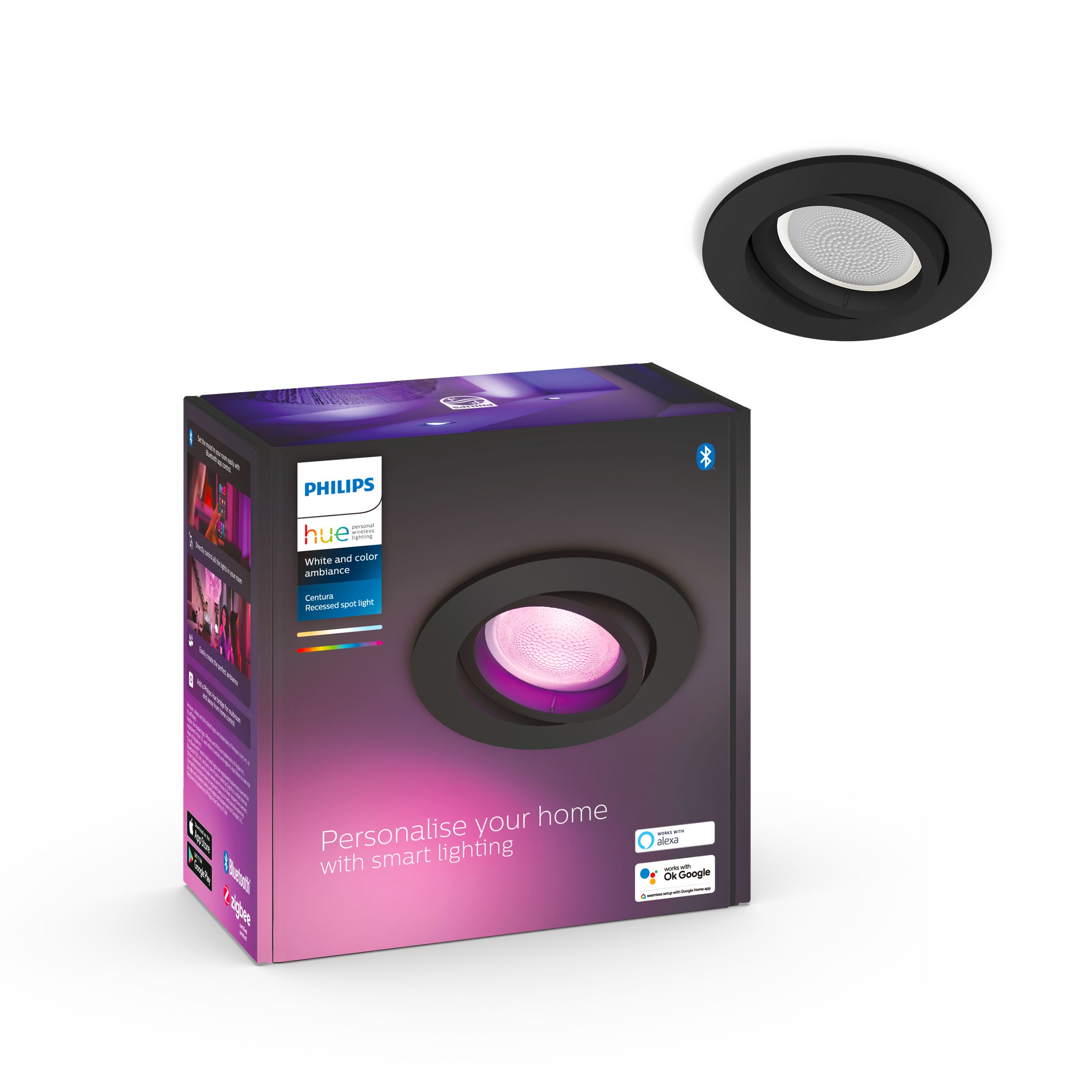Philips Hue Centura Indbygningsspot Rund - Sort Smart Home 929003809401