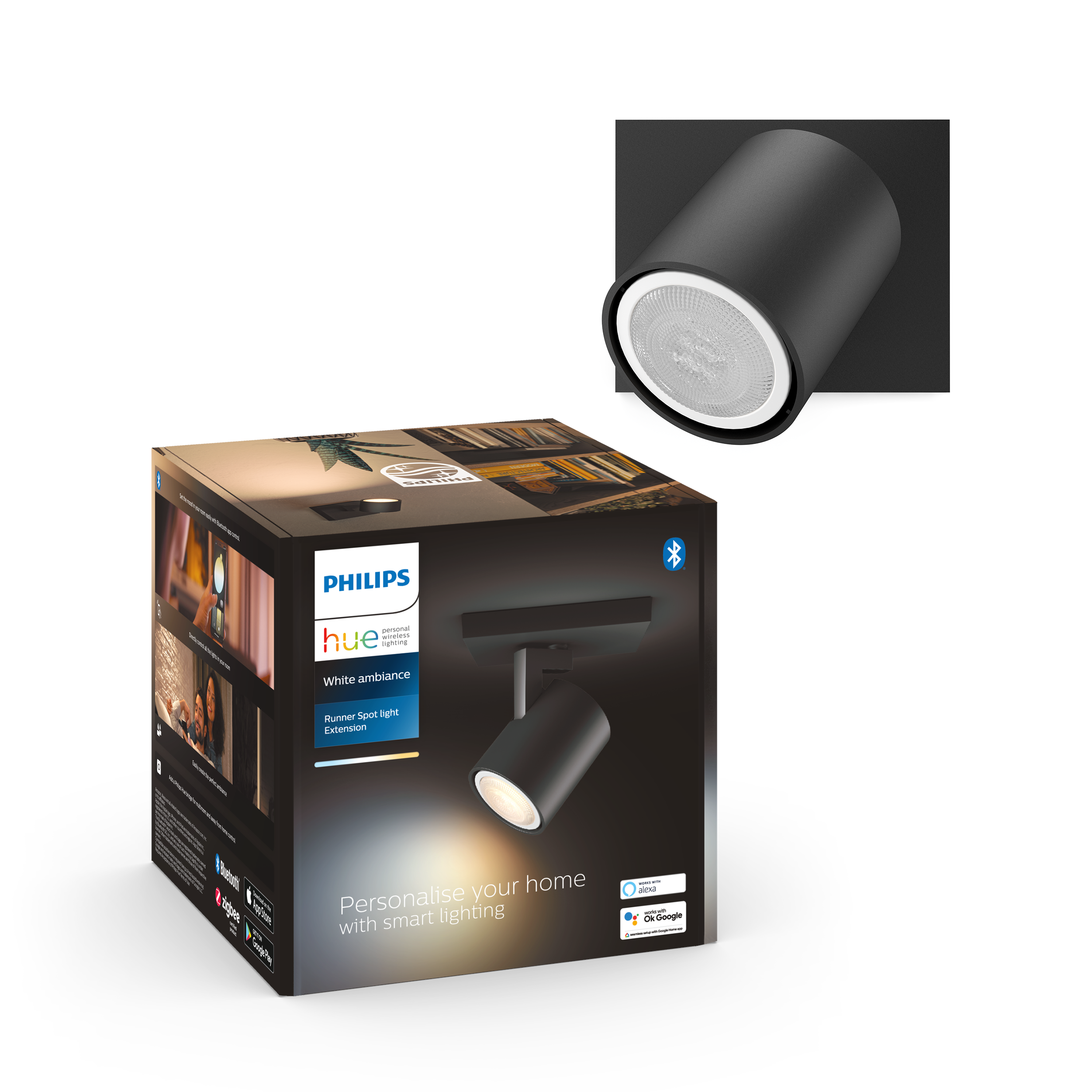 Philips Hue Runner Enkelt Spot - Sort Smart Home 929003812201