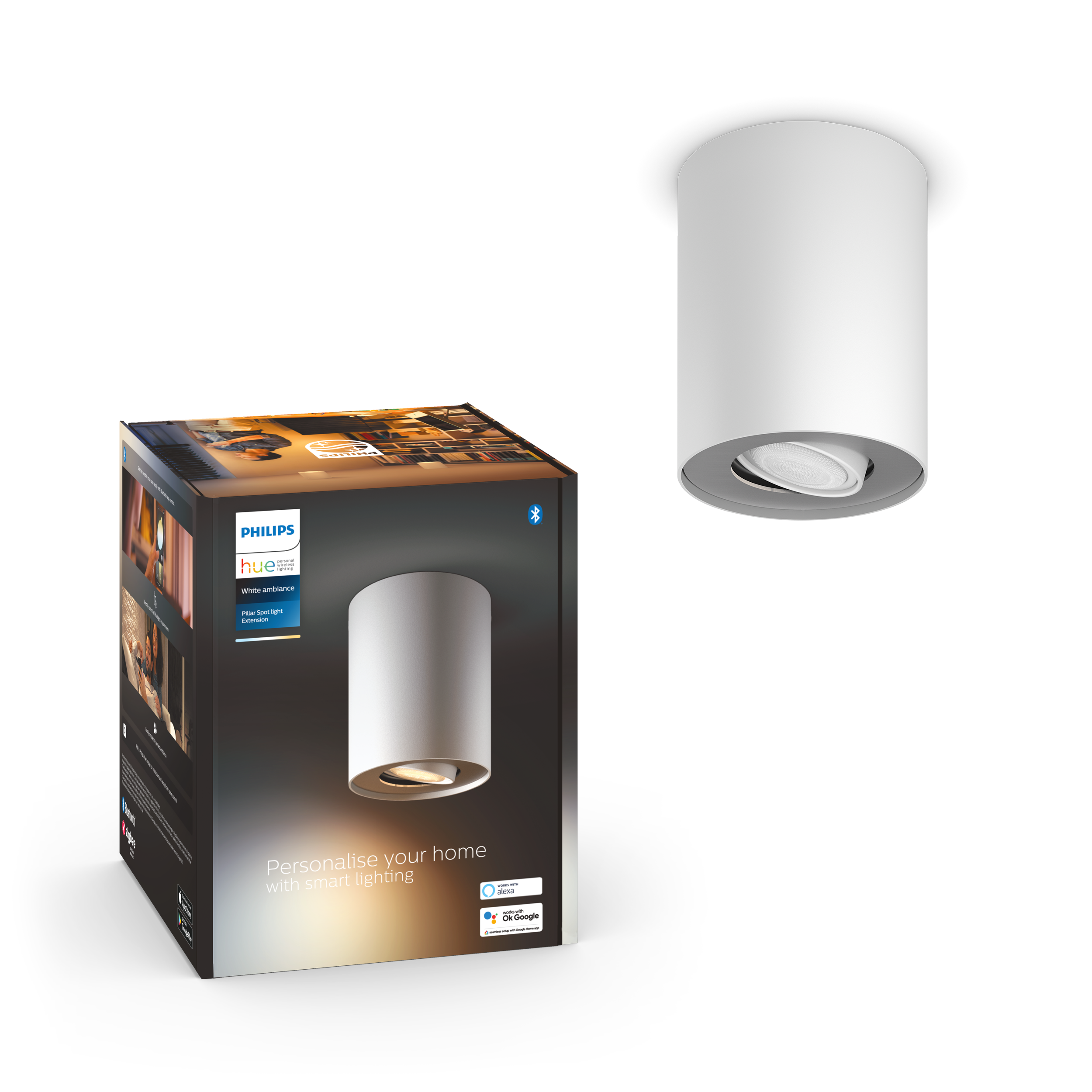 Philips Hue Pillar Enkelt Spot - Hvid Smart Home 929003811301
