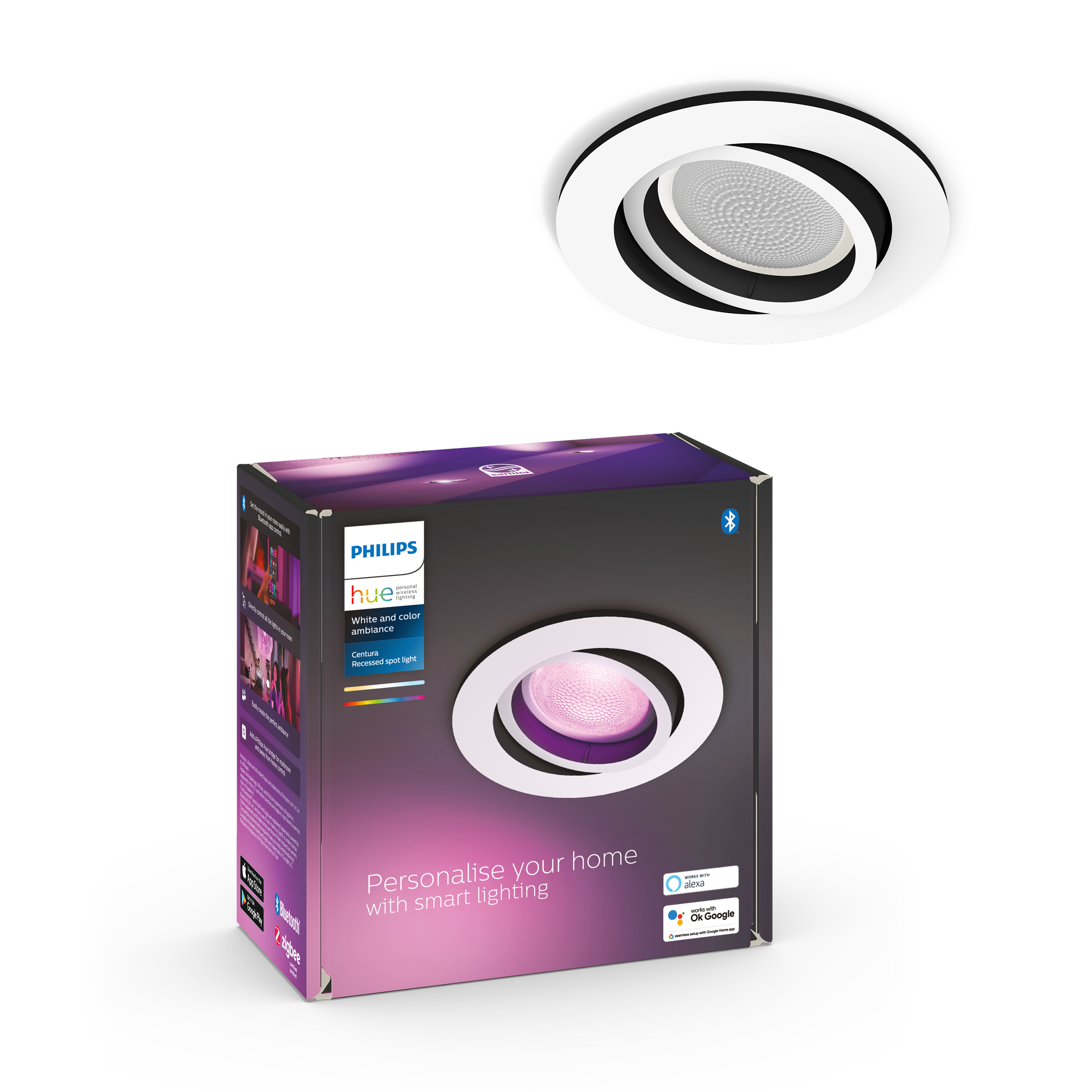 Philips Hue Centura Indbygningsspot Rund - Hvid Smart Home 929003809601