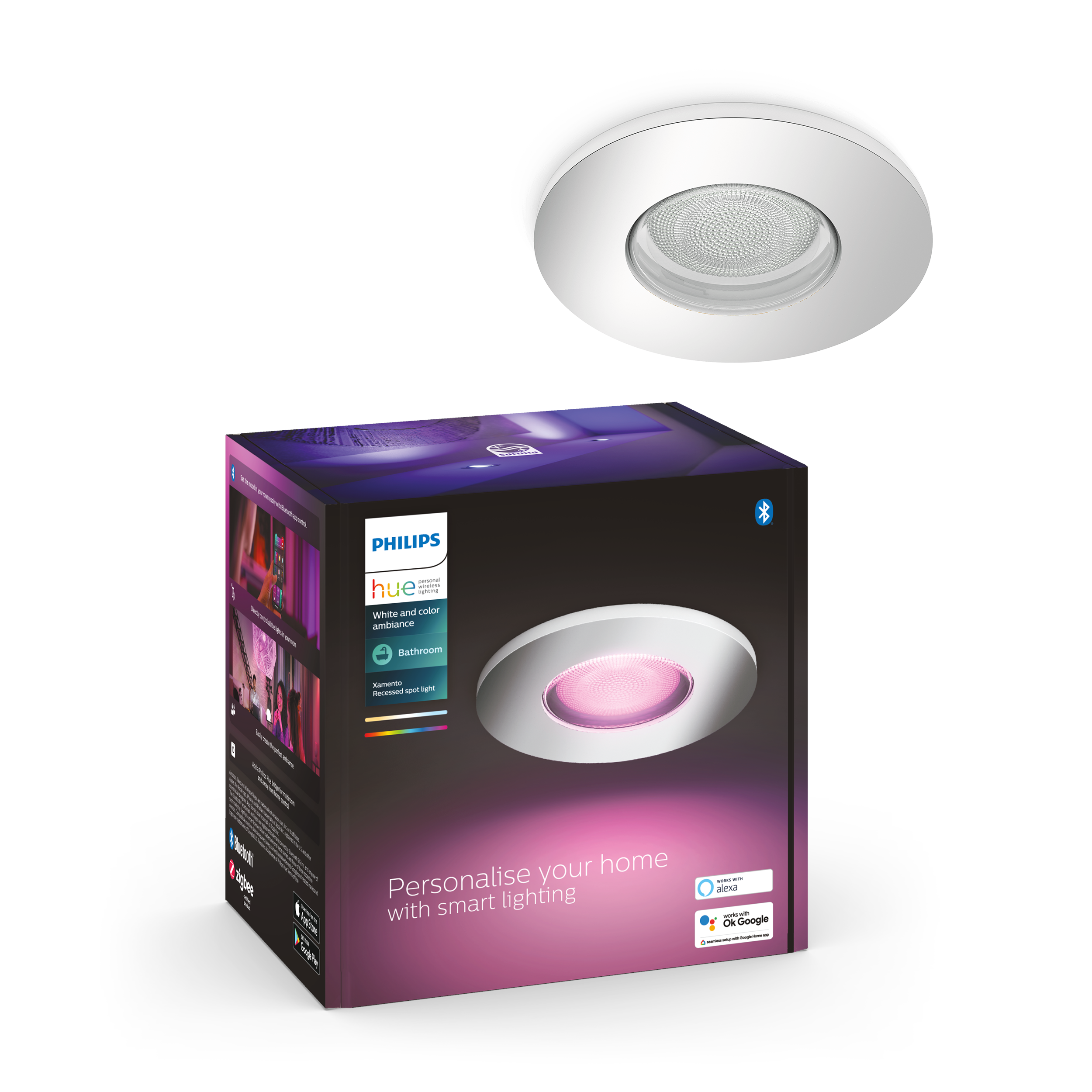 Philips Hue Xamento Indbygningsspot til badeværelse - Krom Smart Home 929003812801