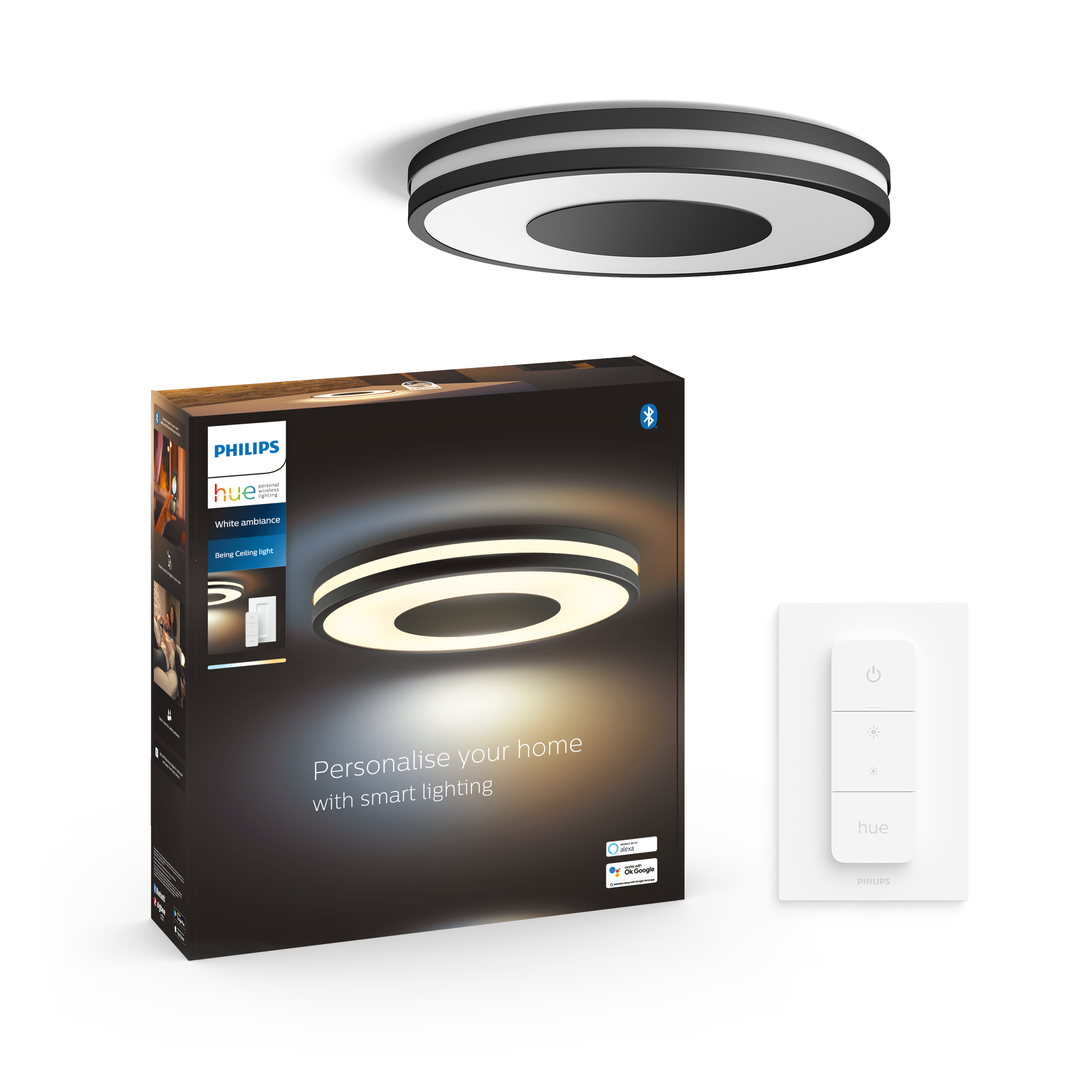 Philips Hue Being Plafond Loftlampe - Sort Smart Home 929003055101