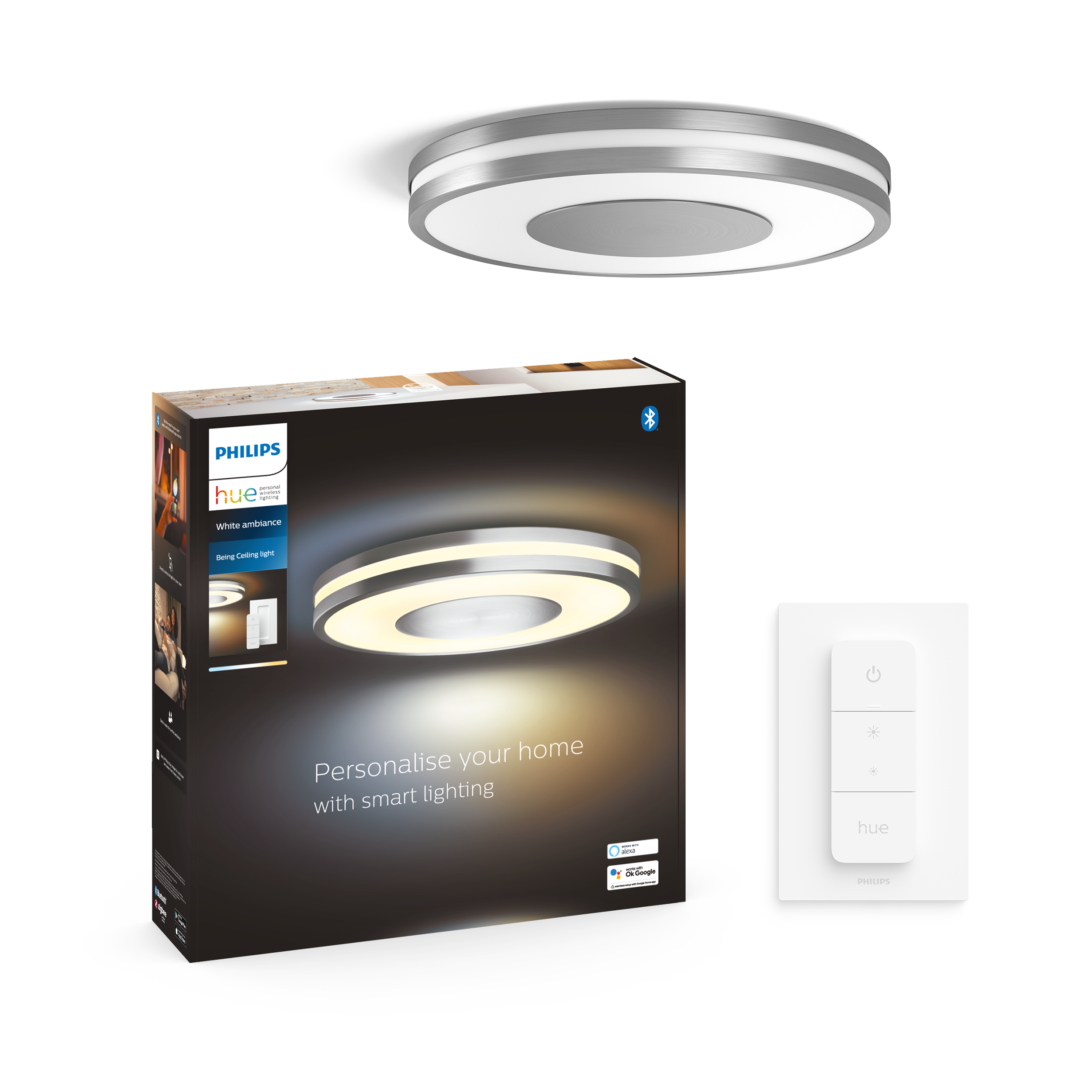 Philips Hue Being Plafond Loftlampe - Aluminium Smart Home 929003055201
