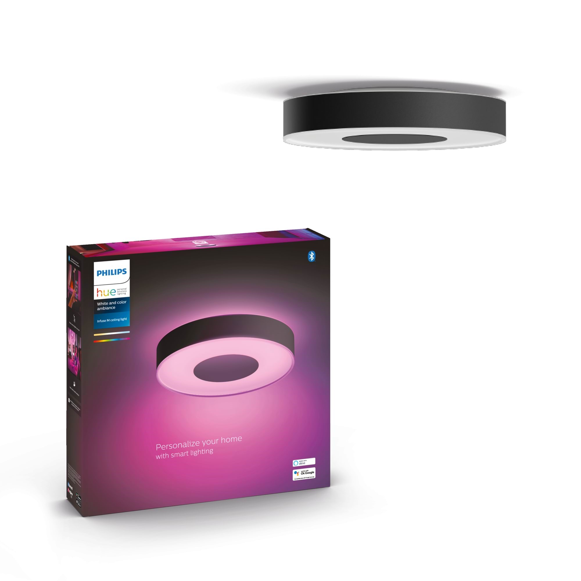 Philips Hue Infuse Medium Loft Plafond Lampe - Sort Smart Home 915005997301