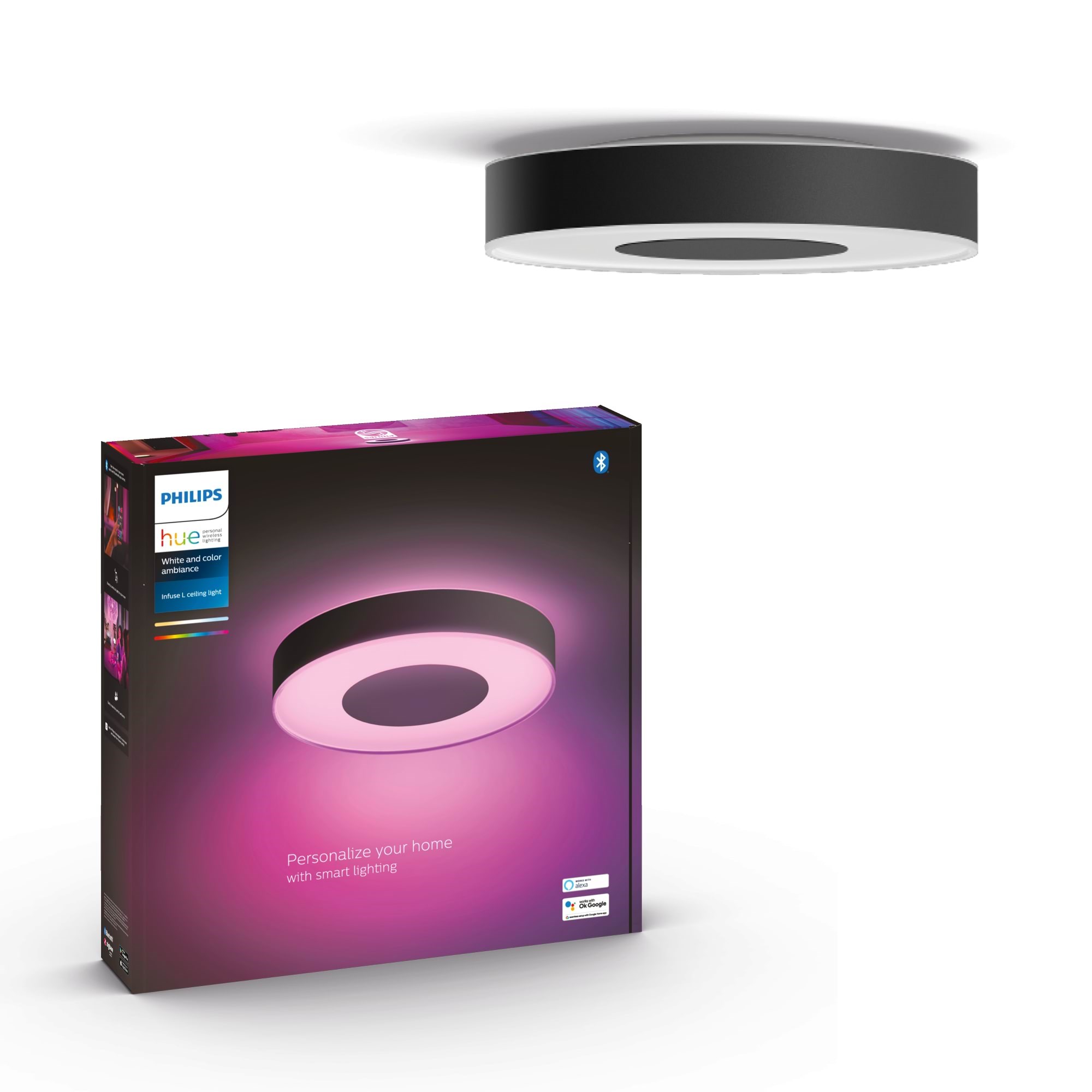 Philips Hue Infuse Stor Loft Plafond Lampe - Sort Smart Home 915005997501