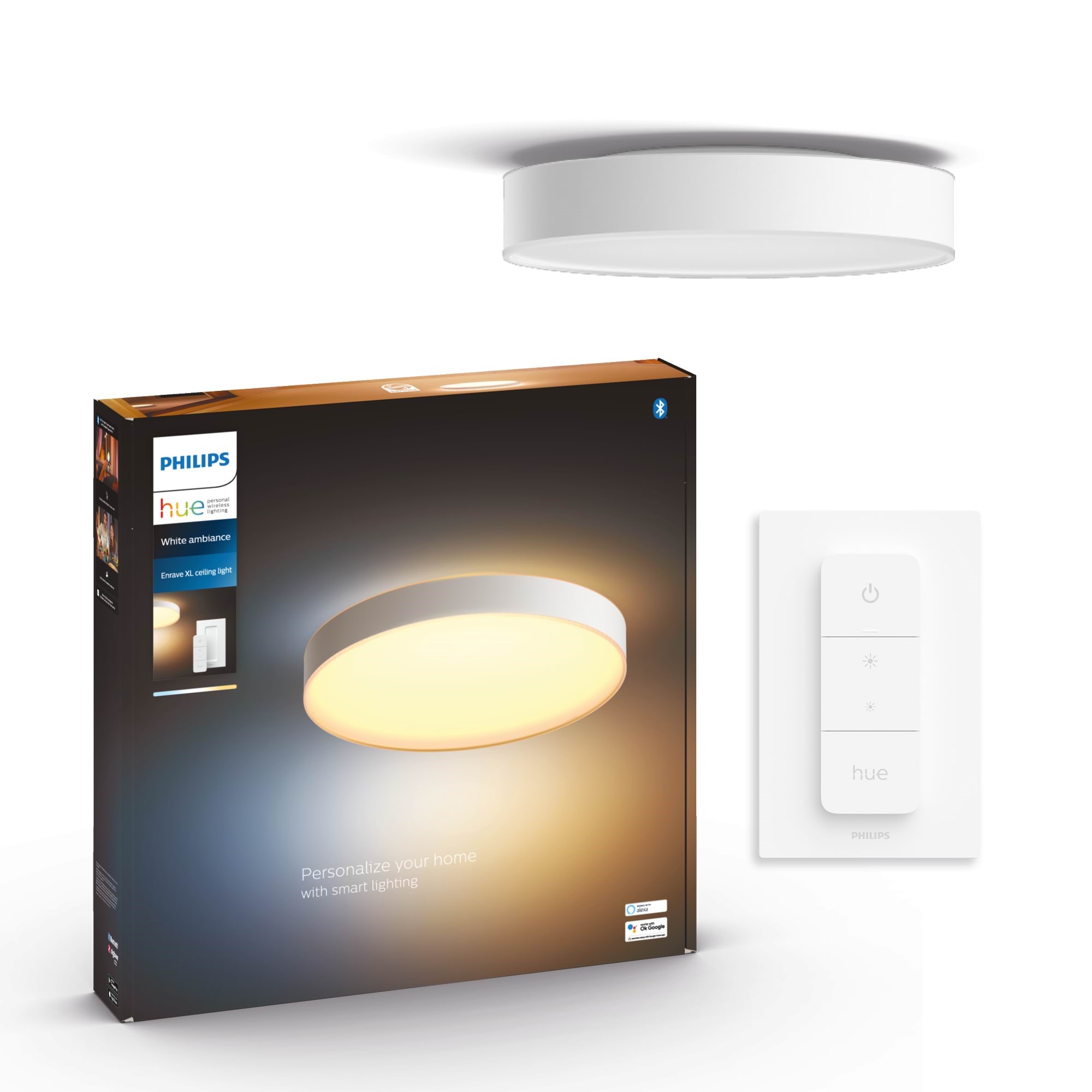 Philips Hue Enrave Ekstra Stor Loftlampe - Hvid Smart Home 915005997001