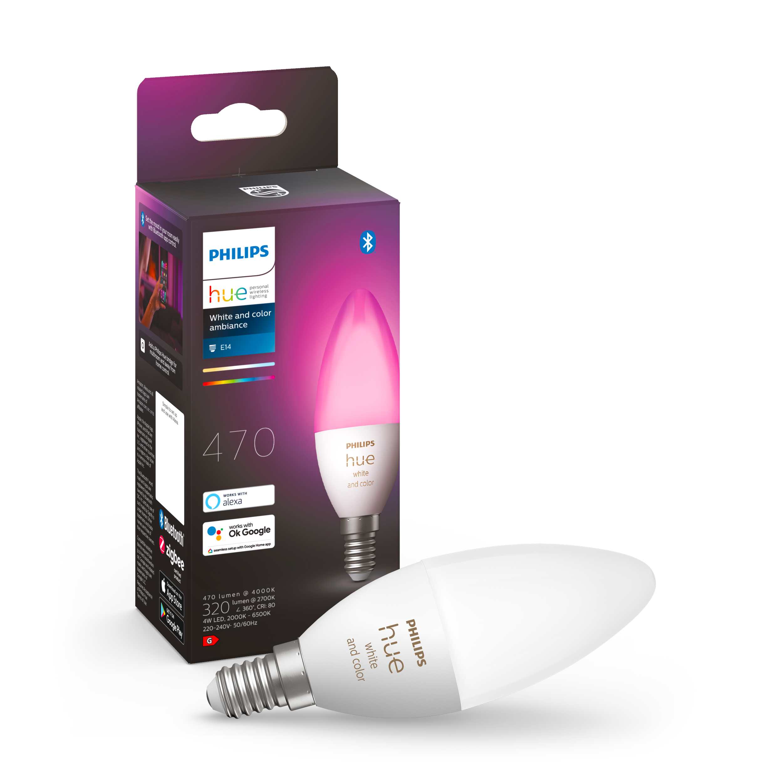 Philips Hue Color E14 B39 Kertepære - 1-Pakke Smart Home 929002294204