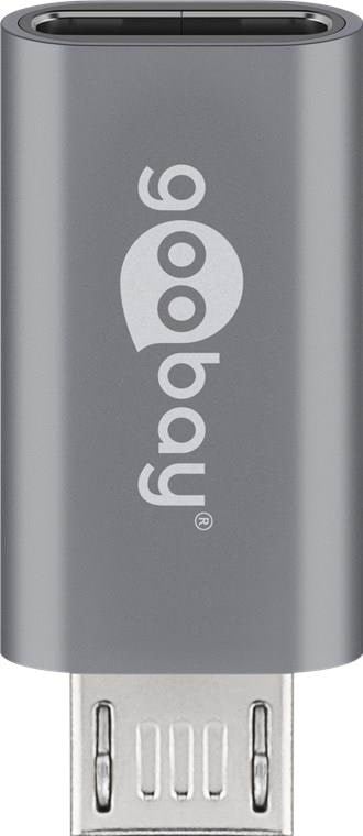 Pro Micro-USB to USB-C adapter- grey Usb Kabel Grå 4040849555534