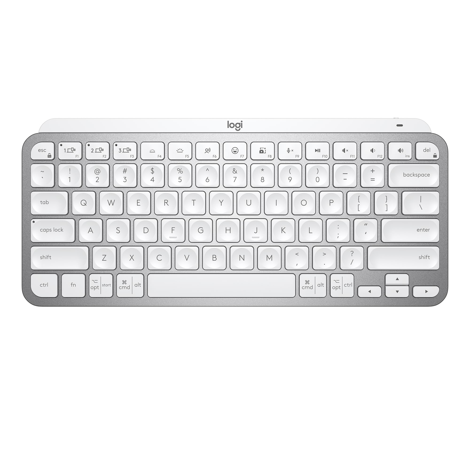 Logitech MX Keys Mini Minimalist Wireless Illuminated Keyboard - Pale Grey - ND - Tastatur - Nordisk - Grå Tastatur 920-010493