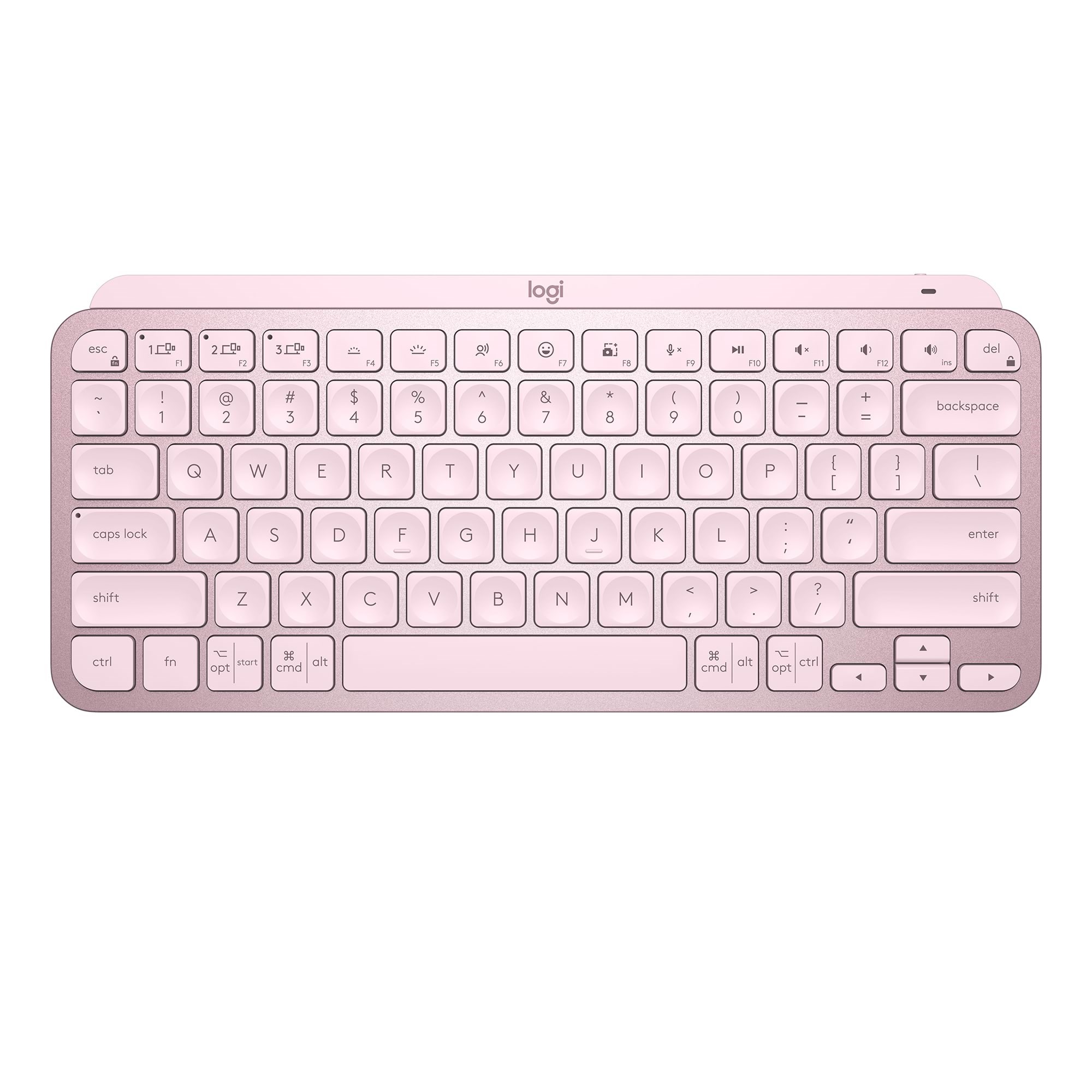 Logitech MX Keys Mini Minimalist Wireless Illuminated Keyboard - Rose - ND - Tastatur - Nordisk - Pink