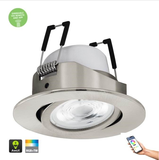 EGLO CONNECT.Z SALICETO SMART indbyg kip børstet stål M/FARVER(RGB) OG TUNABLE WHITE Smart Home 99672