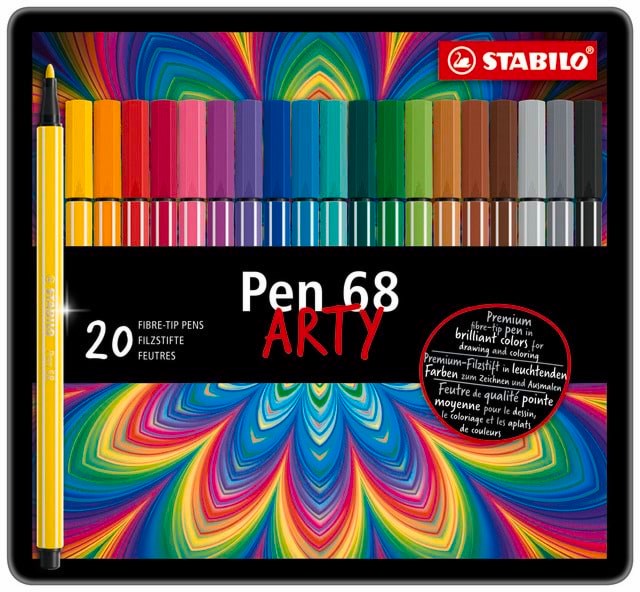 STABILO Pen 68 Arty, metalæske med 20 farver Tegneværktøj 6820-6