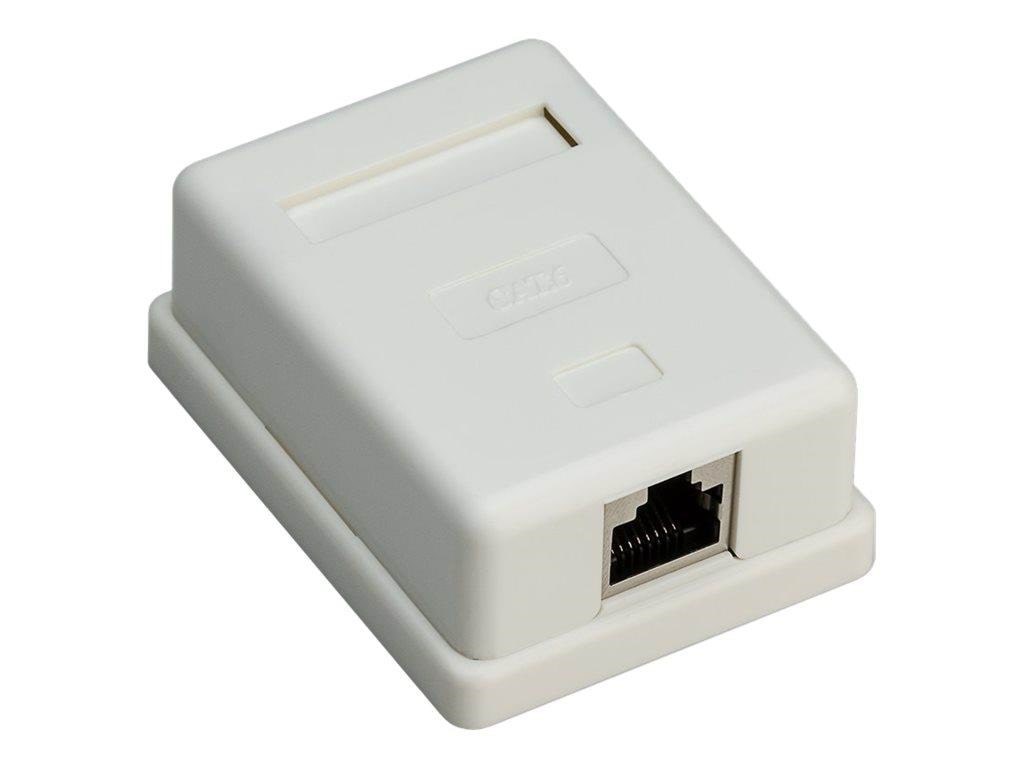 Pro 1-port RJ45 surface mount installation box CAT 6 STP white Netværkstilbehør 4040849776342
