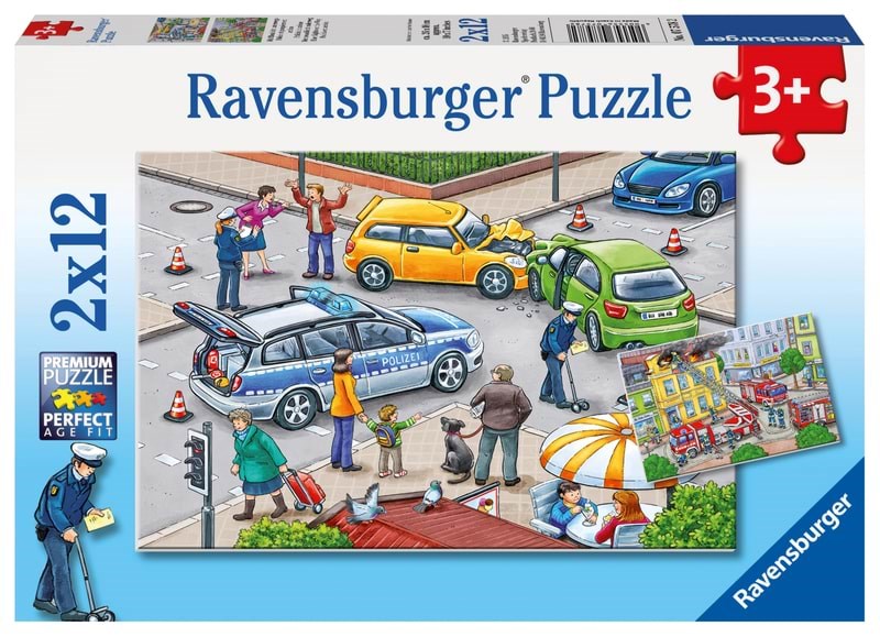 Ravensburger Blue Lights On The Way 2x12p Puslespil 10107578