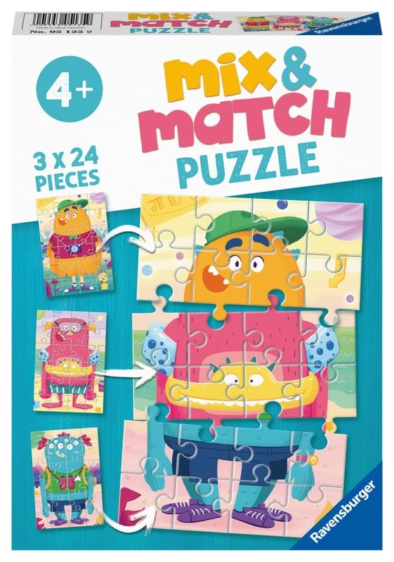 Ravensburger Mix & Match Monstre 3x24 brikker Puslespil