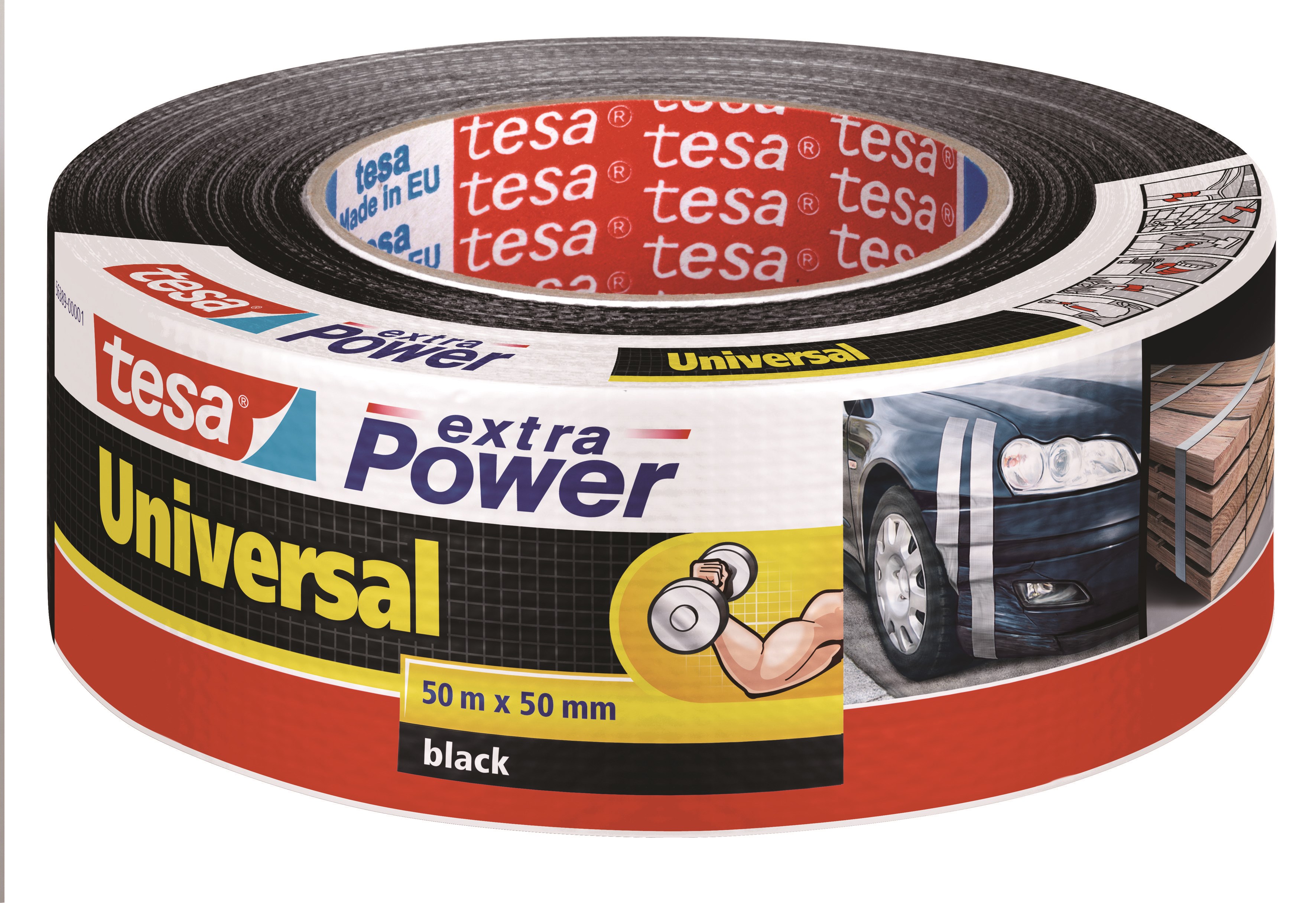 tesa Duct Tape extra Power Universal 50m x 50mm Black Tape 56389-00001-05