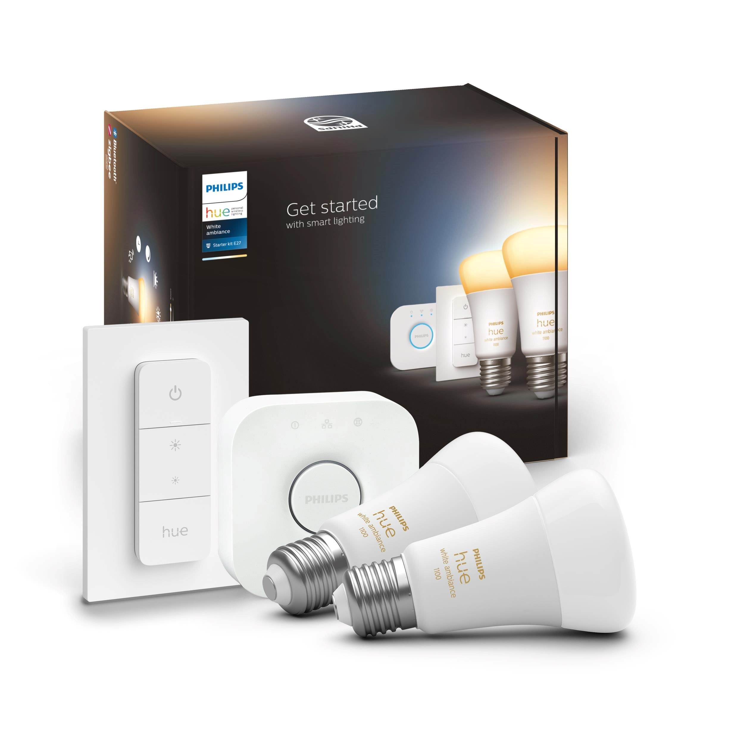 Philips Hue White Ambiance A60 E27 1100 Lumen - Starter Kit med 2 pærer Smart Home 929002468406