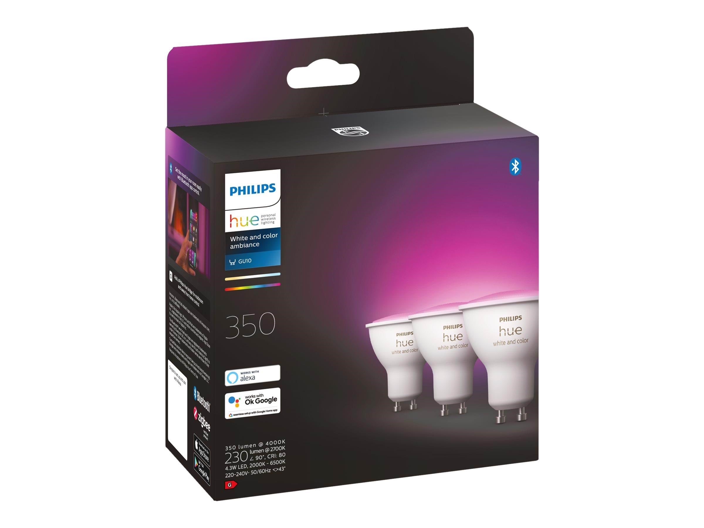 Philips Hue Color GU10 Spot - 3-Pak Smart Home 929001953115