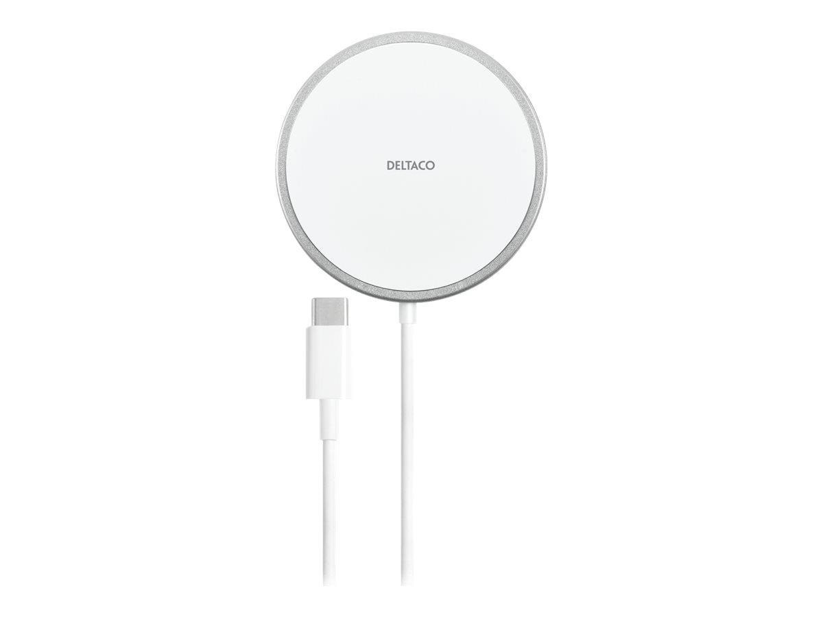 Deltaco magnetic wireless charger 15 W USB-C wh Batteri QI-1034