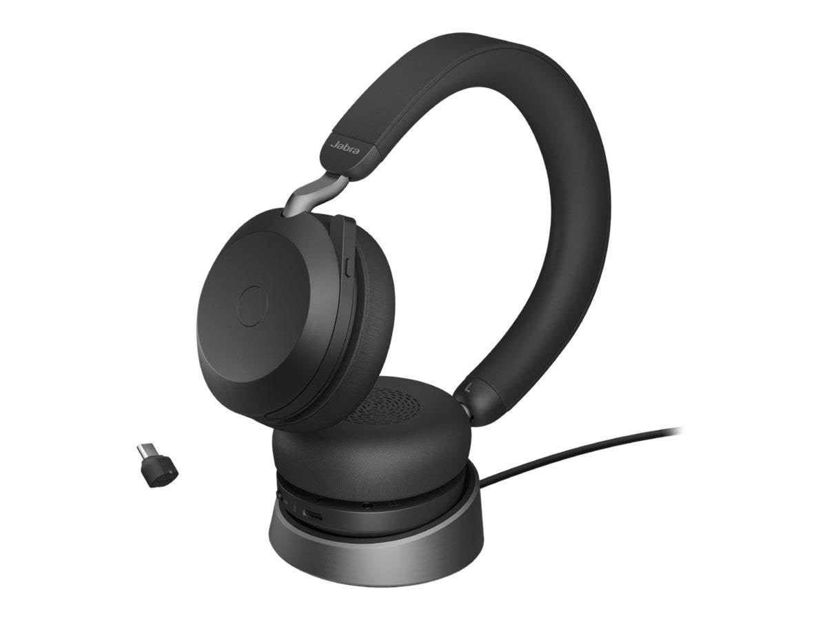 Jabra Evolve2 75 Link380c UC Stereo Stand Black Hovedtelefoner Og Headset Sort 27599-989-889
