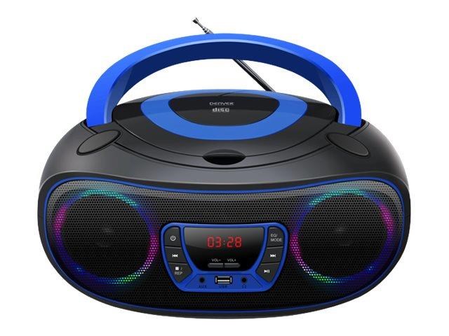 DENVER TCL-212BT - Blue - Boombox - CD - FM - USB - Bluetooth Cd Afspiller TCL-212BTBLUE