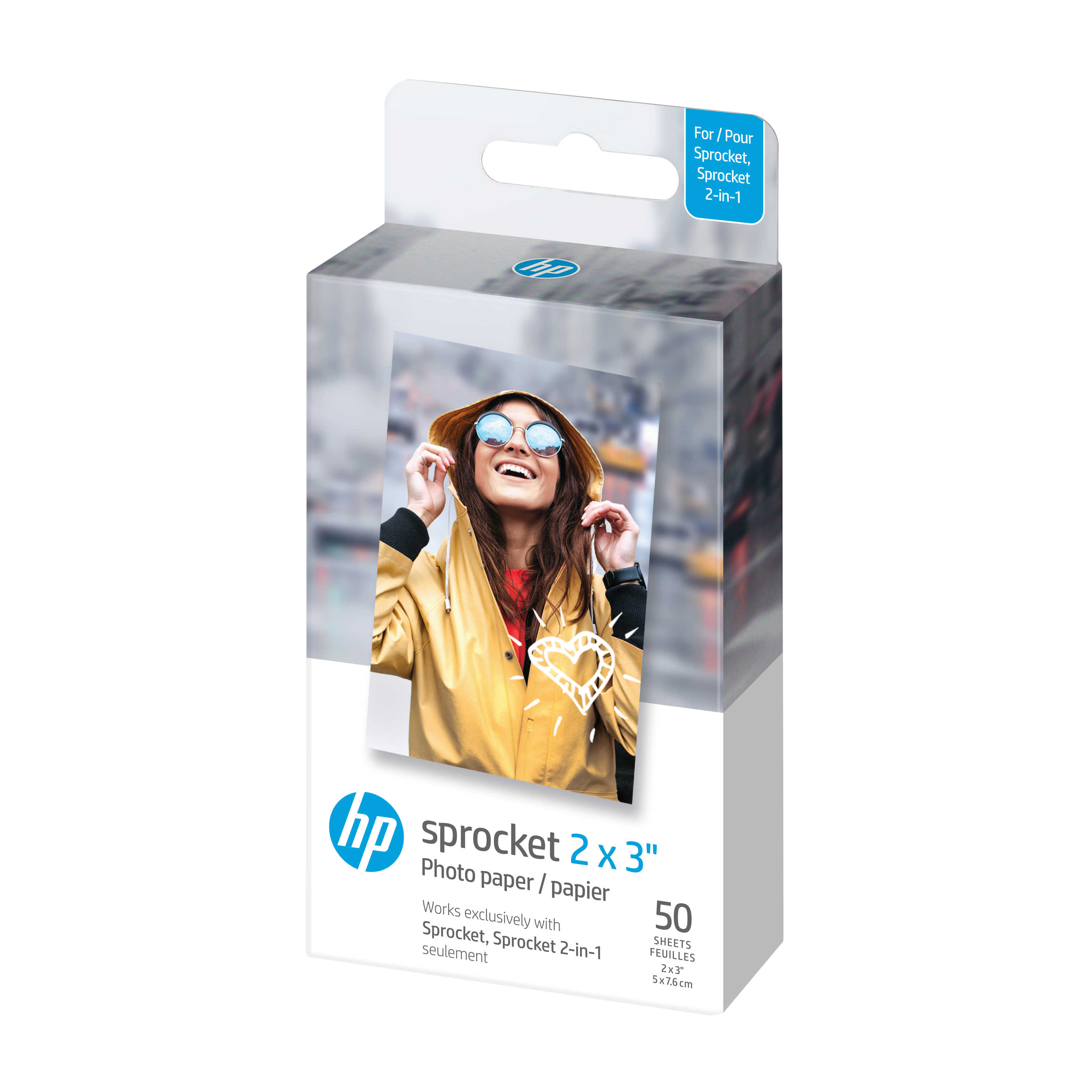 HP ZINK PAPER SPROCKET LUNA 50 PACK 2X3" Fotopapir 1DE39A