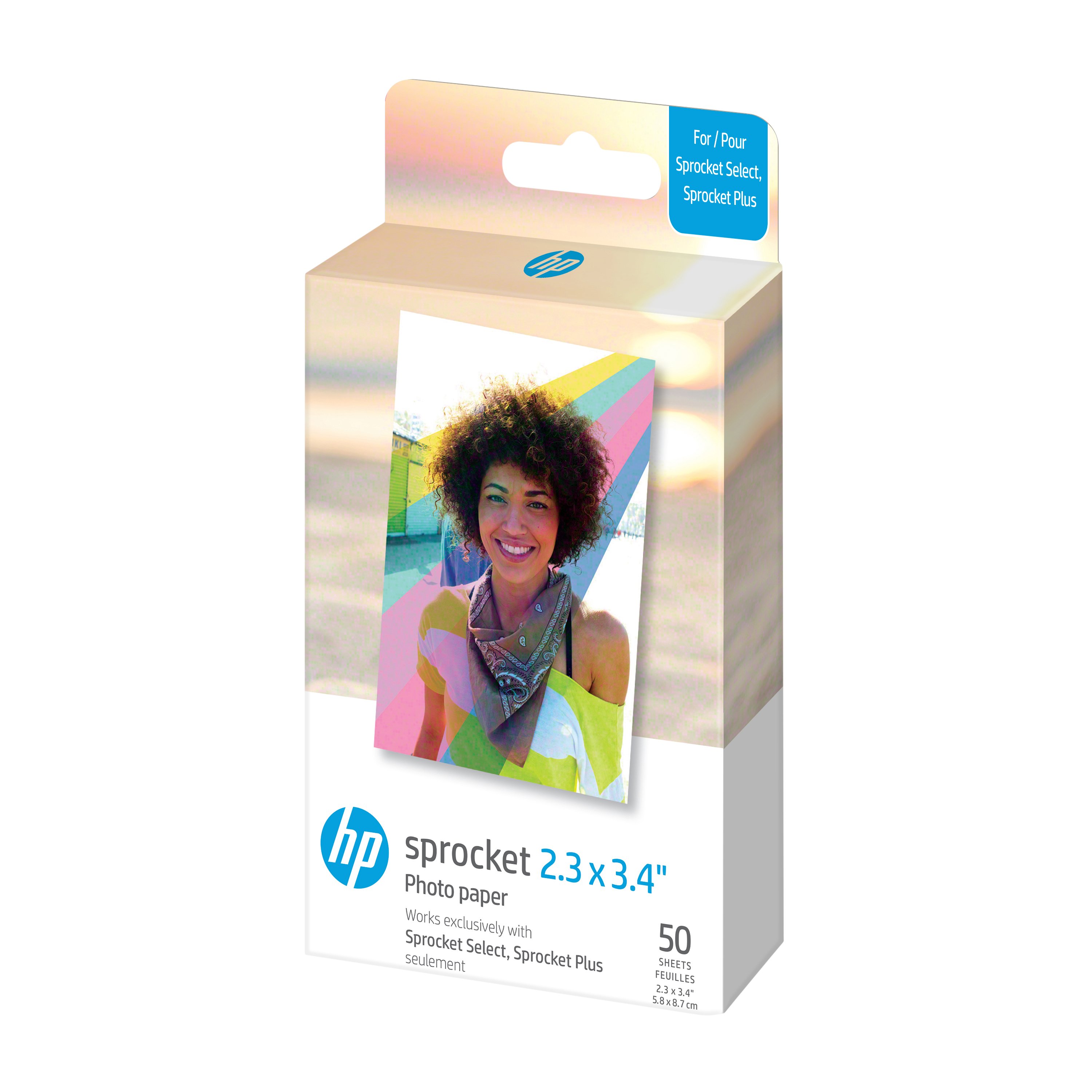 HP Zink Paper Sprocket Select 50 Pack 2.3"×3.4" Fotopapir HPIZL2X350