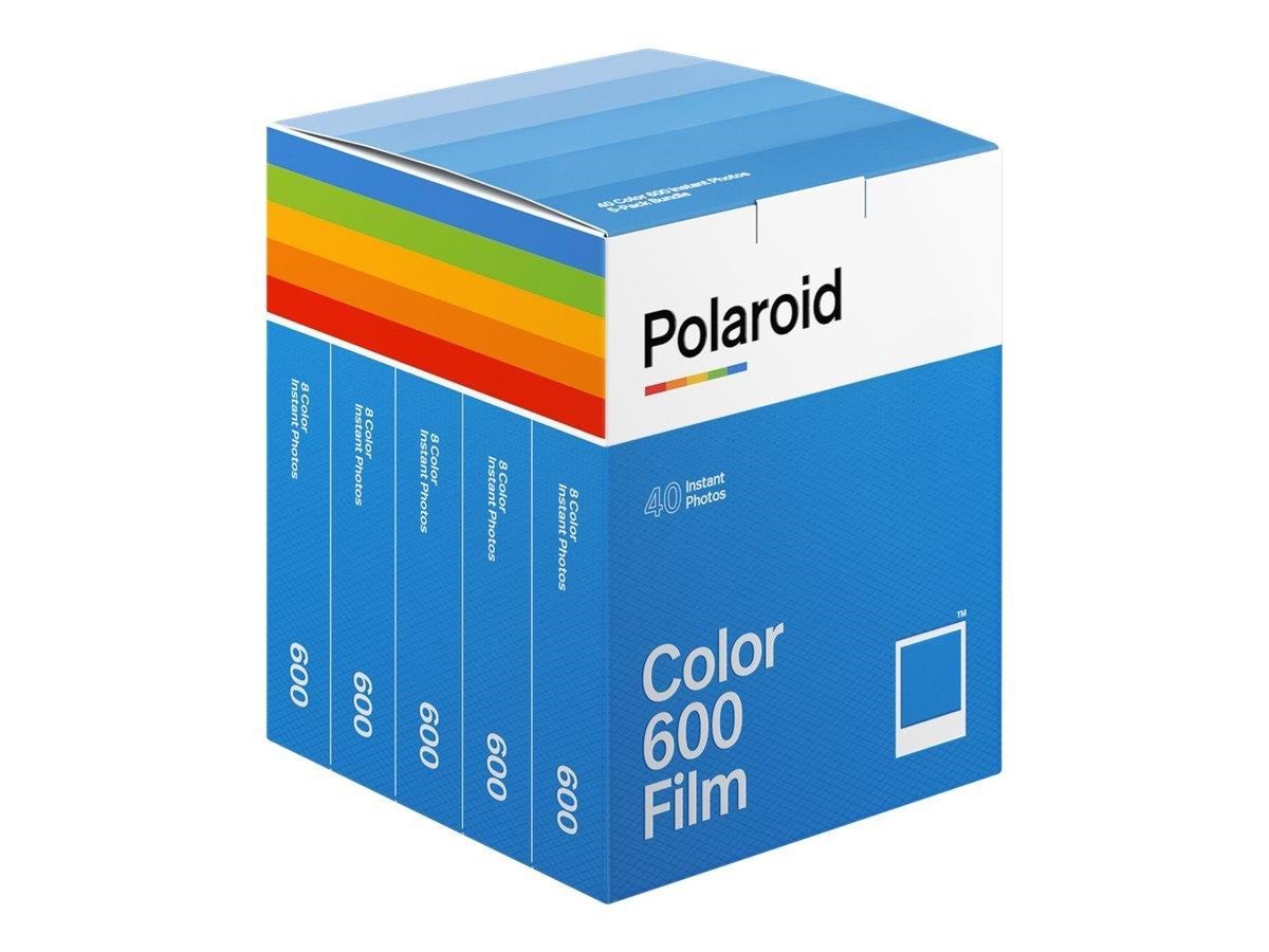 Polaroid Color Film 600 Type (8 exposures) - White Frame - 5-Pack Fotofilm 006013