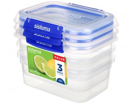Sistema Rectangle Klip It Plus 3 Pack 1L Køkkentilbehør 881613