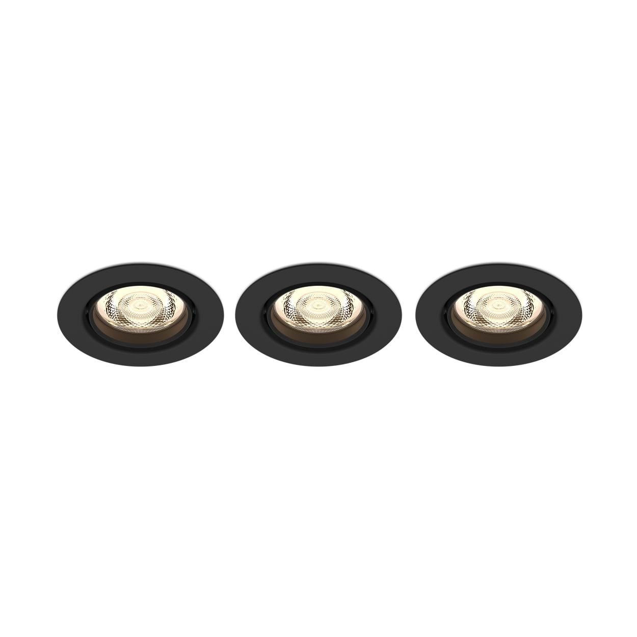 Philips Impala indbygningsspots LED 6W 2200-2700K WarmGlow dæmpbar, sort, 3-pak Lampe 929002663733