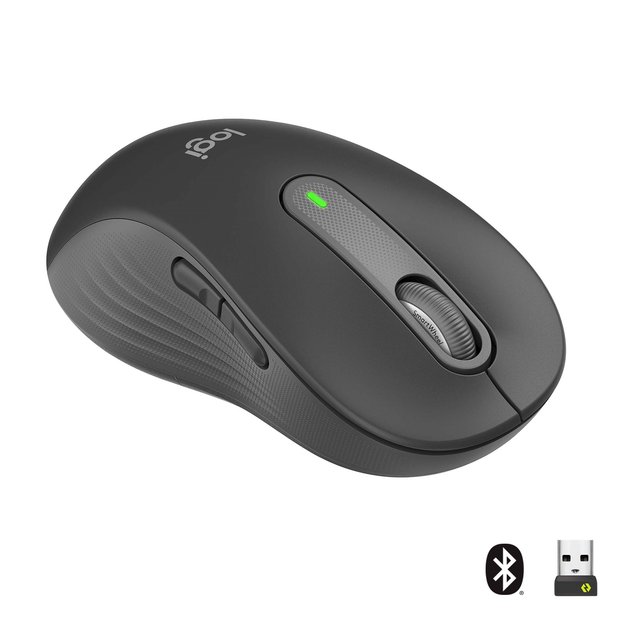 Logitech Signature M650 Large Wireless Graphite (Left Handed) - Mus - Optisk - 5 knapper - Sort