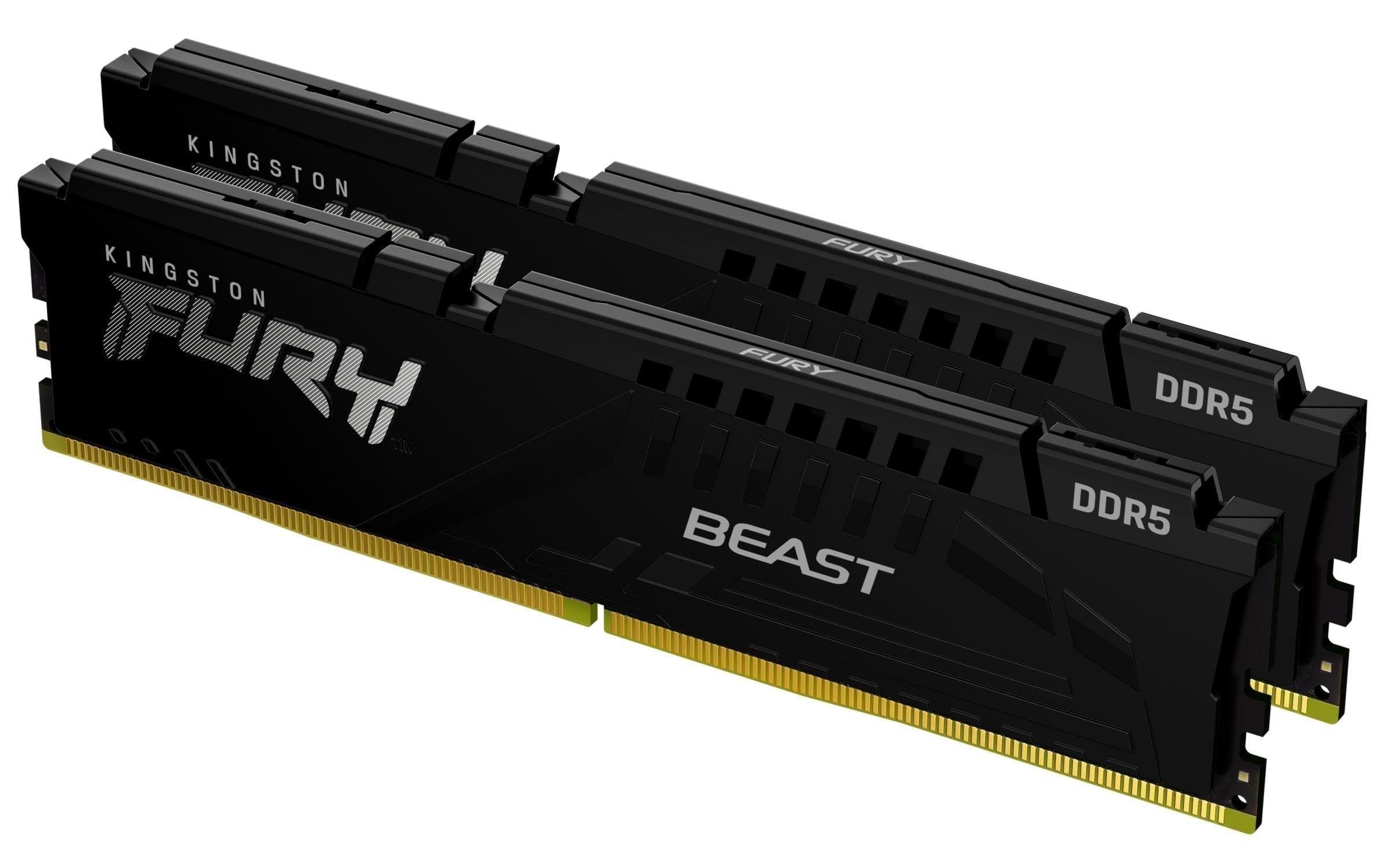 Kingston FURY Beast DDR5-5600 - 32GB - CL40 - Dual Channel (2 pcs) - Intel XMP - Sort Ram KF556C40BBK2-32