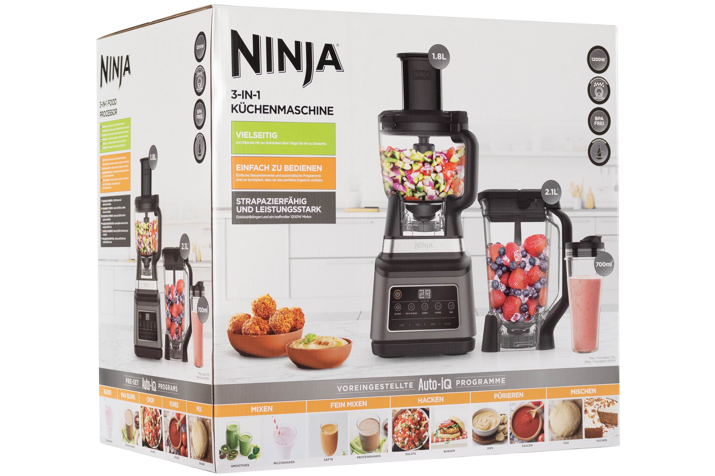 Ninja Køkkenmaskine 3-in-1 with Auto-iQ Køkkenmaskine BN800EU