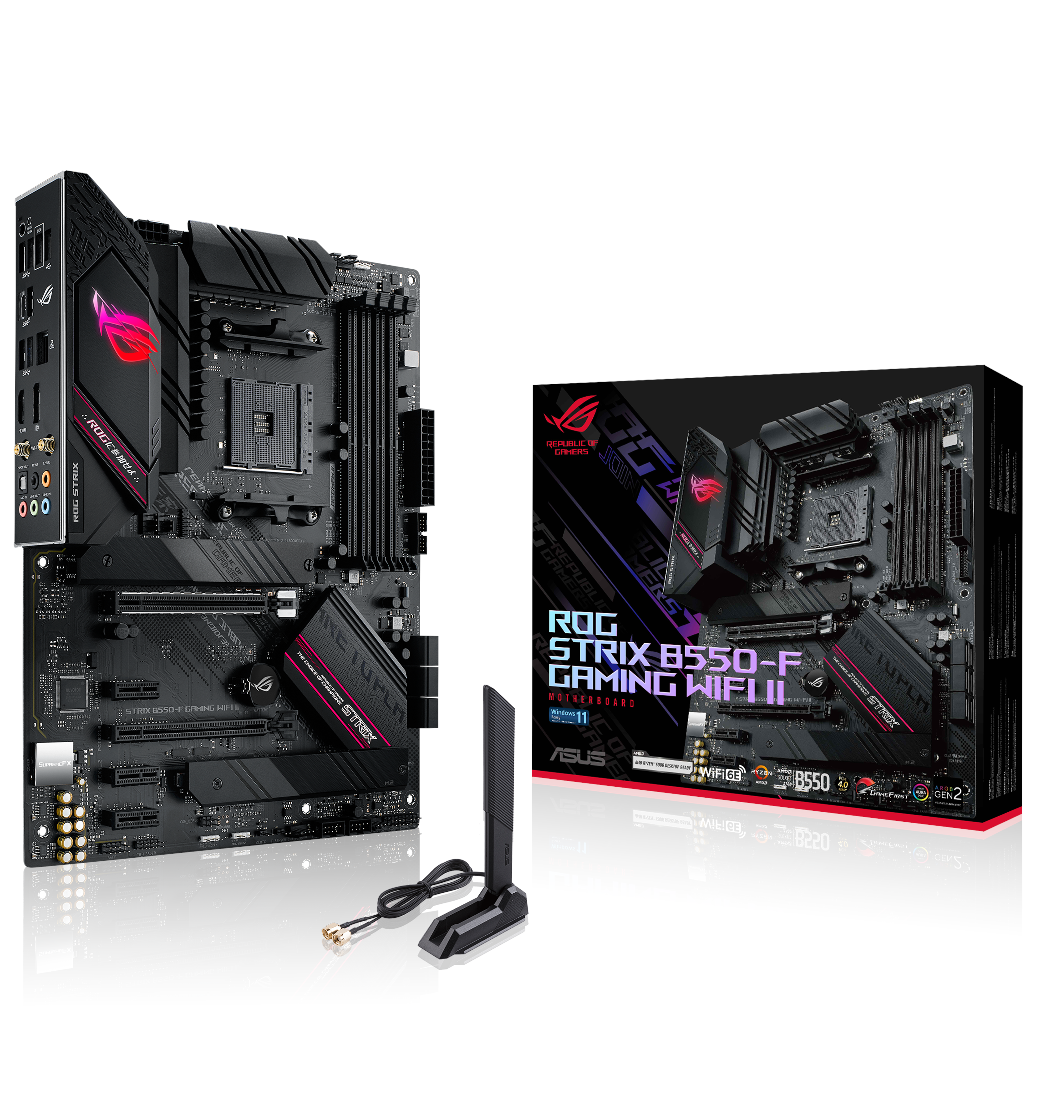 ASUS ROG STRIX B550-F GAMING WIFI II Bundkort - AMD B550 - AMD AM4 - DDR4 RAM - ATX Bundkort 90MB19V0-M0EAY0