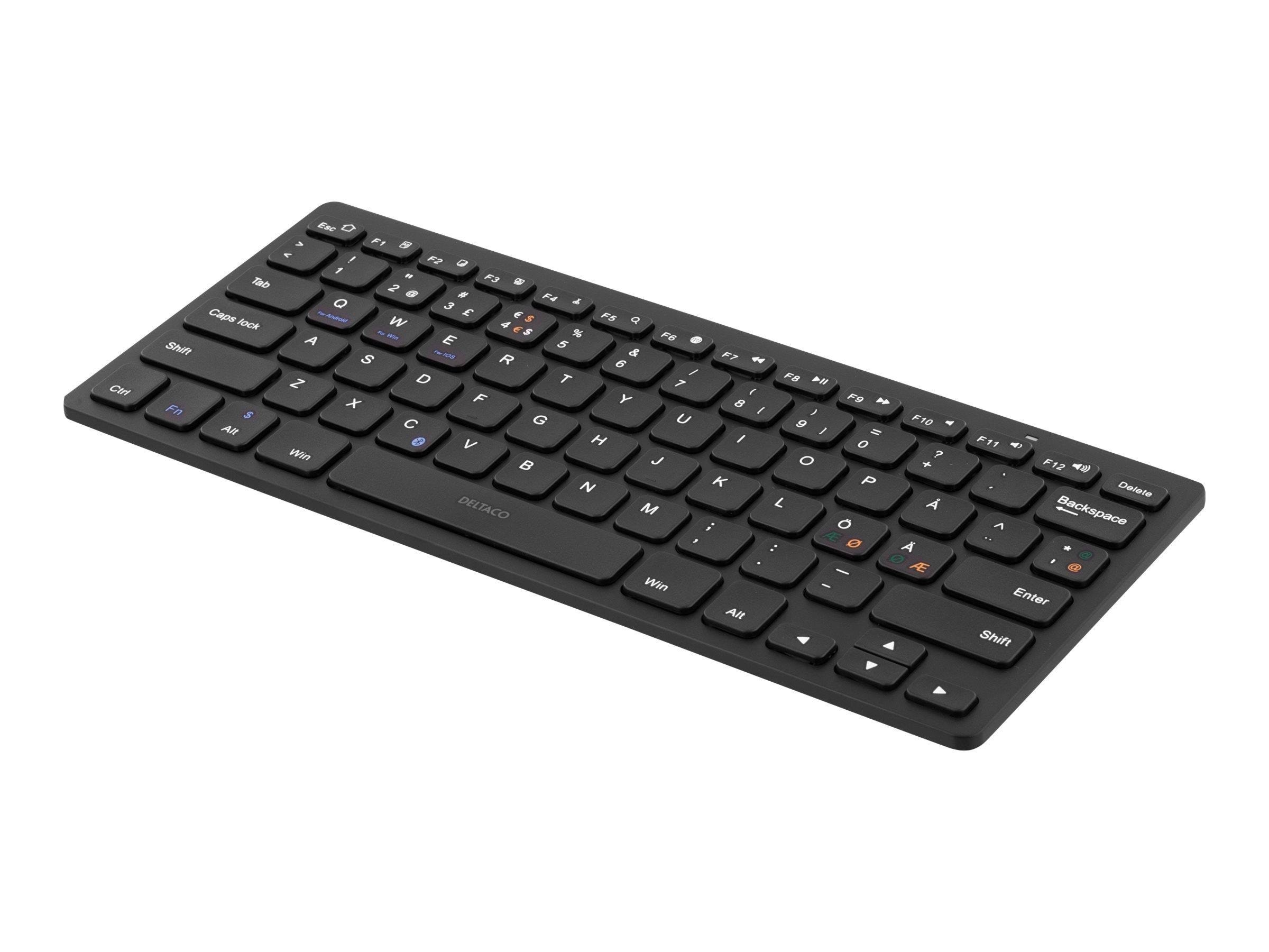 Deltaco TB-631 mini Keyboard Bluetooth - Nordic - black - Tastatur - Nordisk - Sort Tastatur
