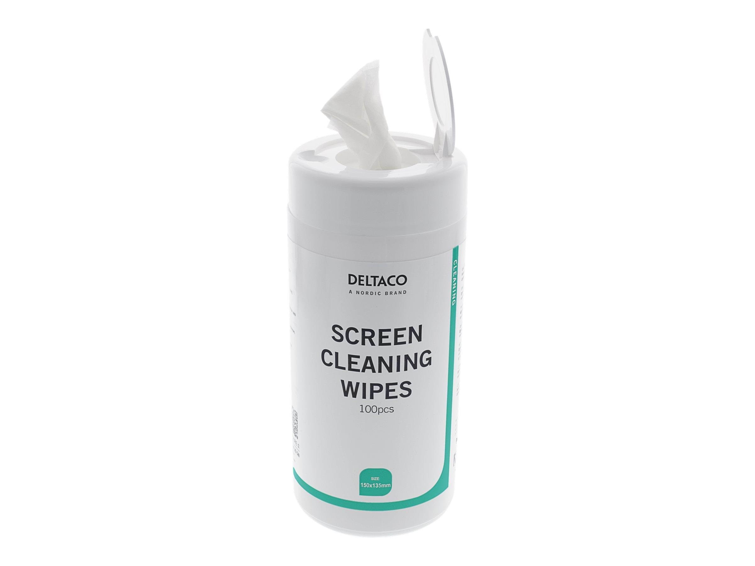 Deltaco Monitor Cleaning Wipes white Systemtilbehør CK1003