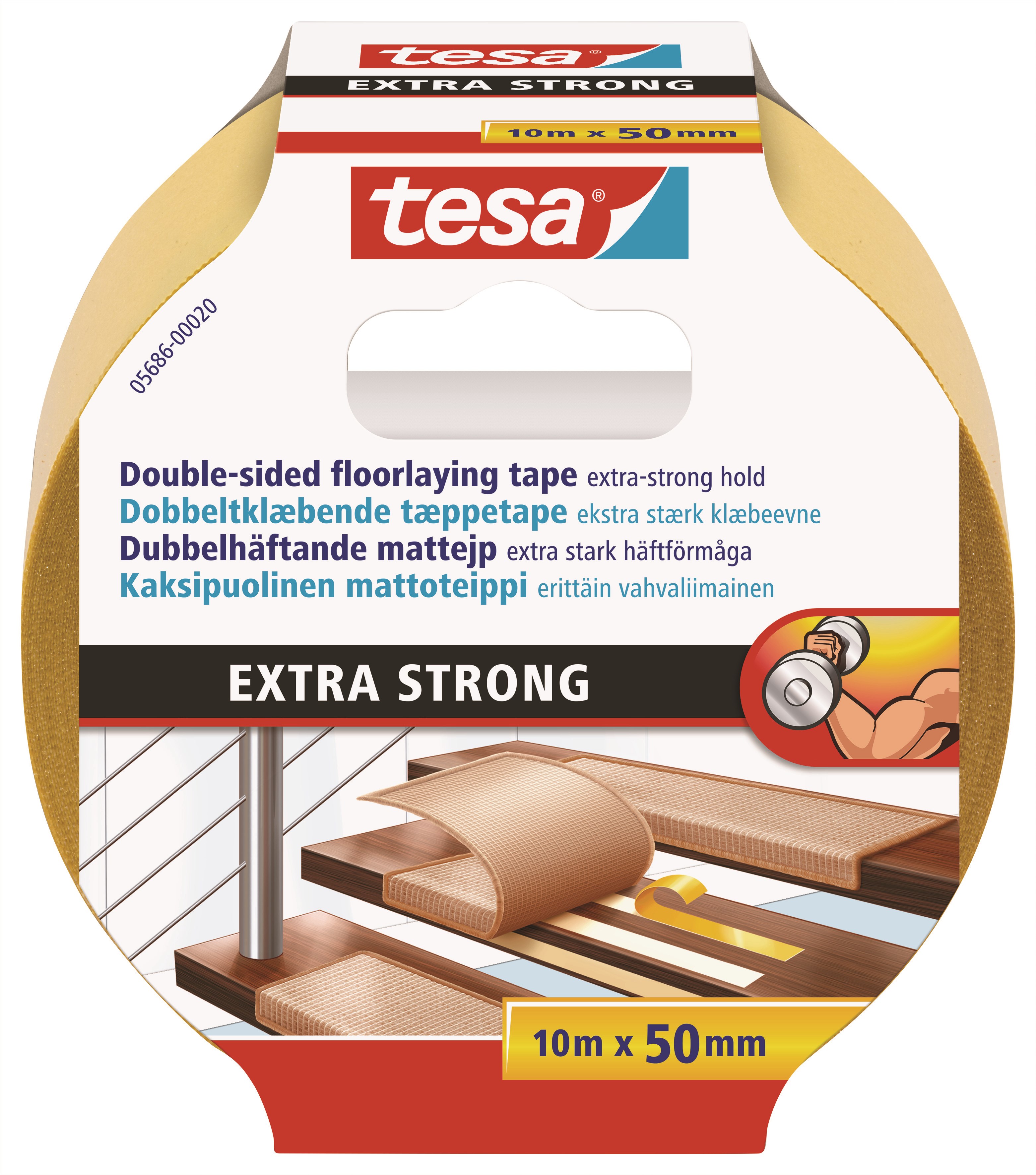 tesa Flooring Tape Extra Strong indoor and outdoor 10m x 50mm Tape 05686-00020-11