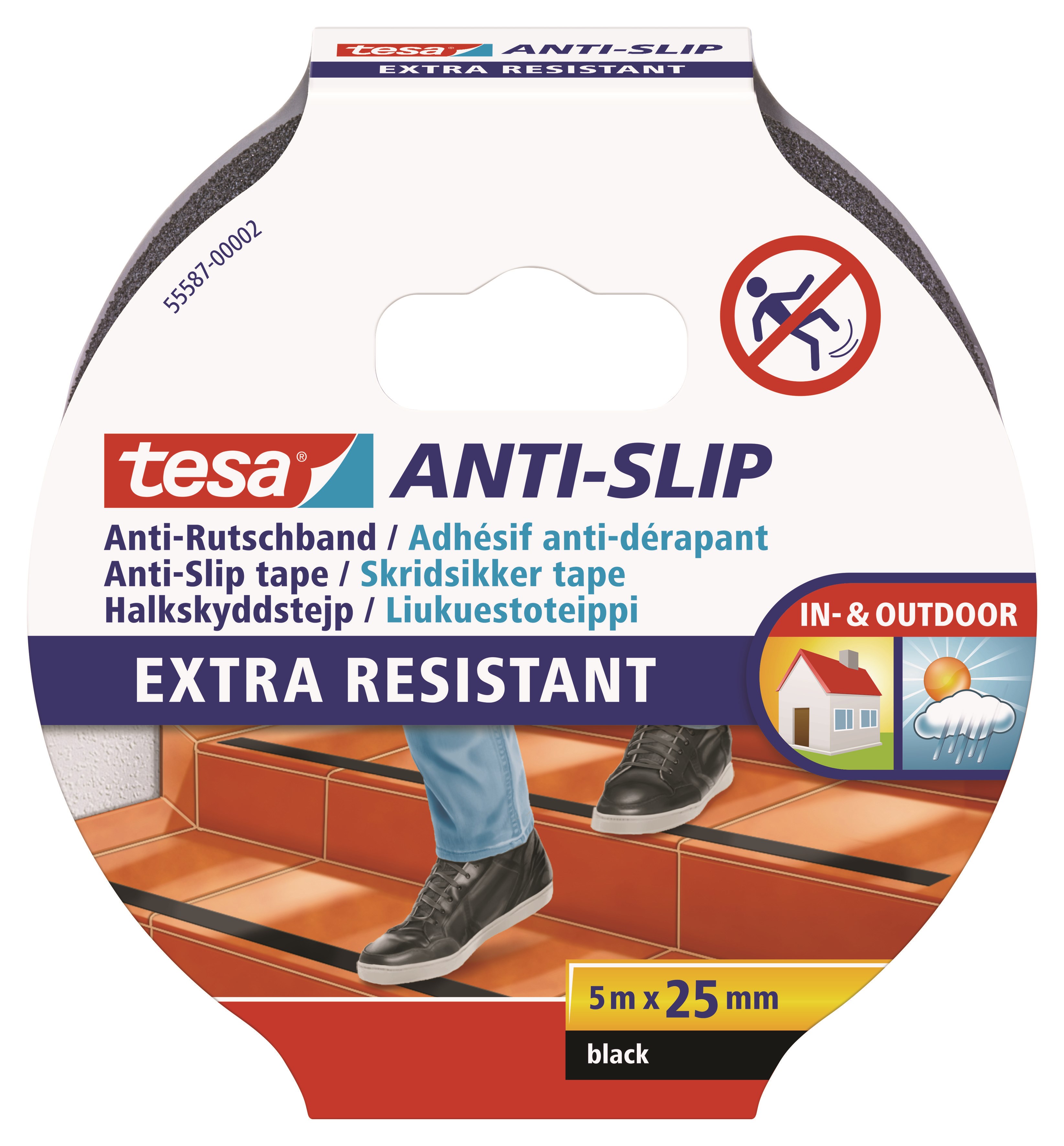 tesa Anti-Slip Tape 5m x 25mm Black Tape Sort 55587-00002-11