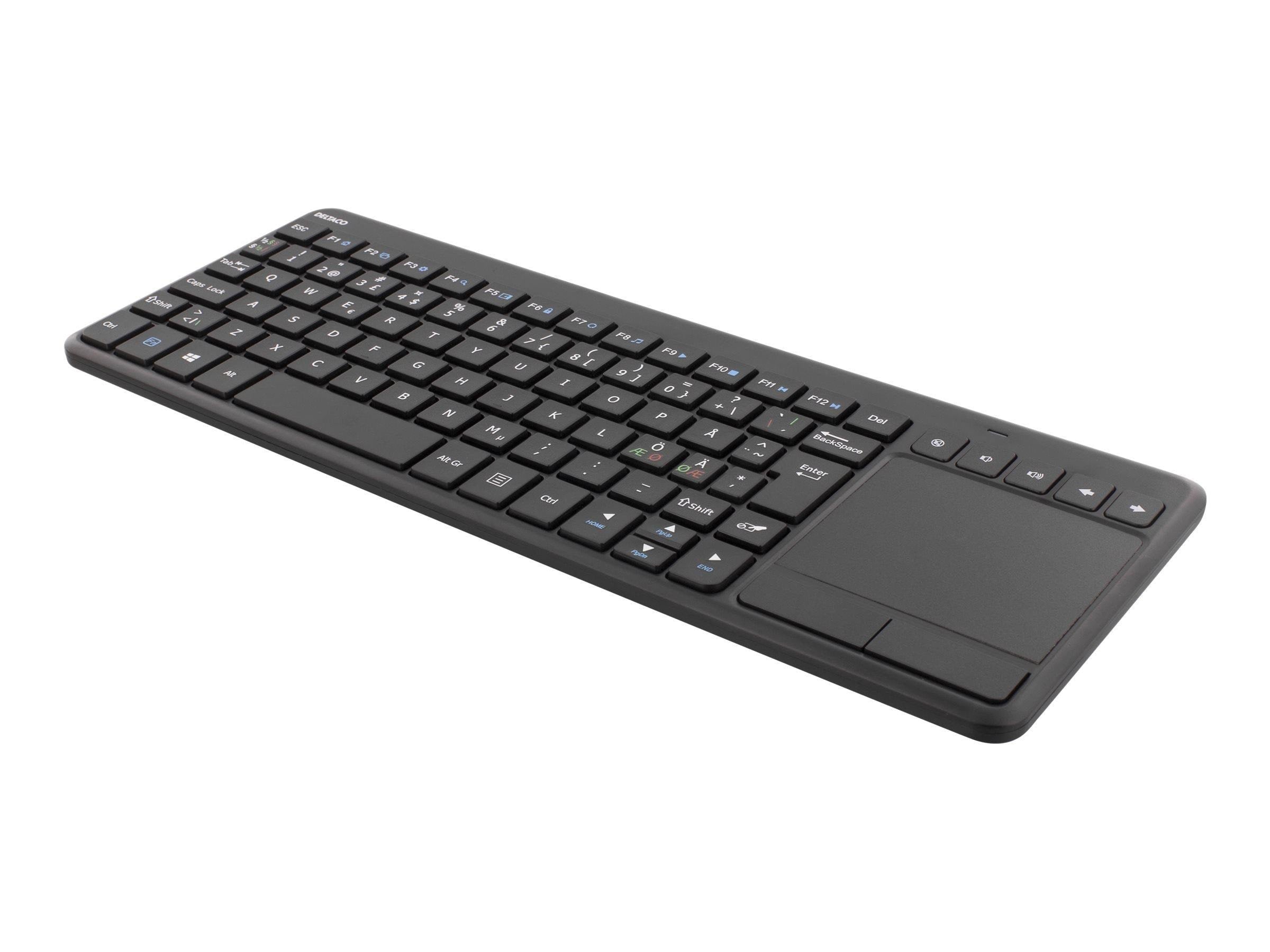 Deltaco Wireless mini Keyboard with Touchpad Nordic Black - Tastatur - Nordisk - Sort