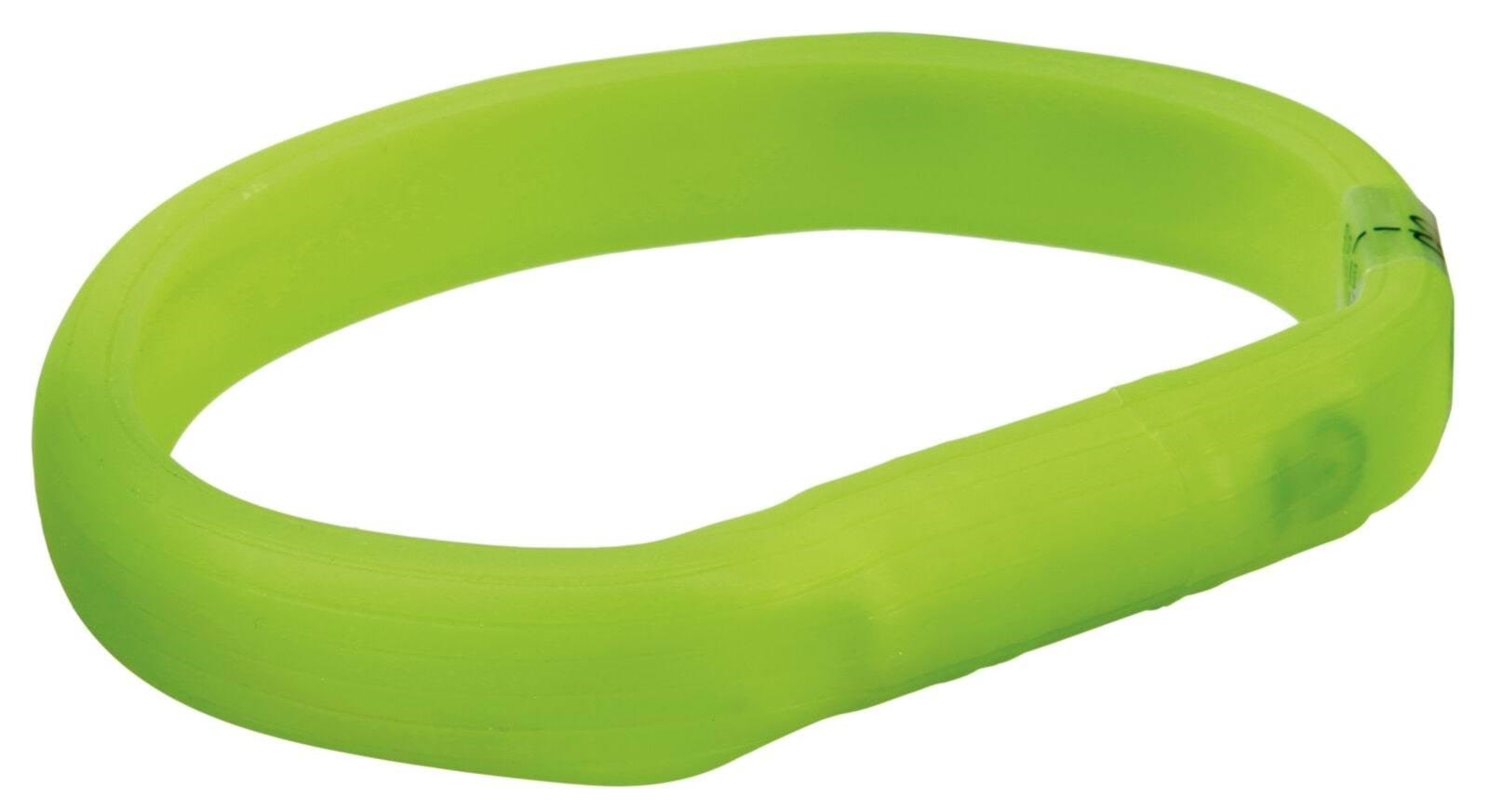 Trixie Flash Light Band USB Adjustable LED Safety Collar Green Size: L-XL 70cm/18mm