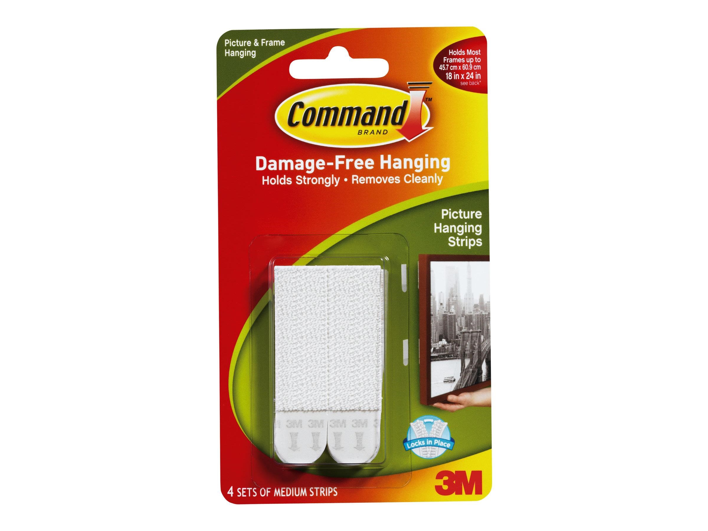 3M Command Medium Picture Hanging Strips 4-Pack Tape 17201