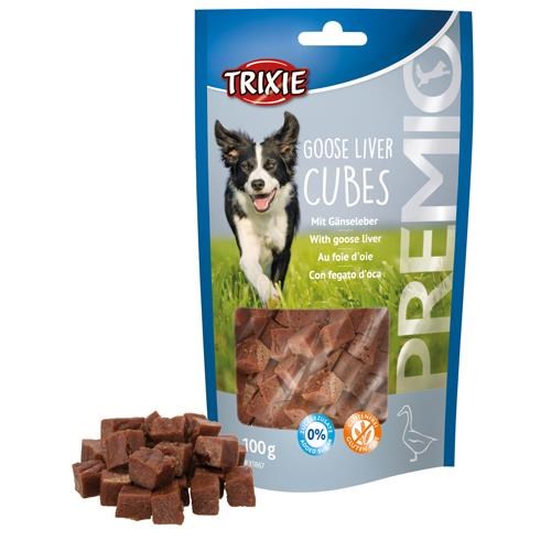 Trixie PREMIO Goose Liver Cubes Dog Treats 100g Hundeudstyr TX31867