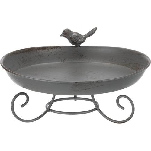 Trixie Bird bath standing metal 800 ml/ø 22 cm grey Fuglebure Huse Tilbehoer TX55510